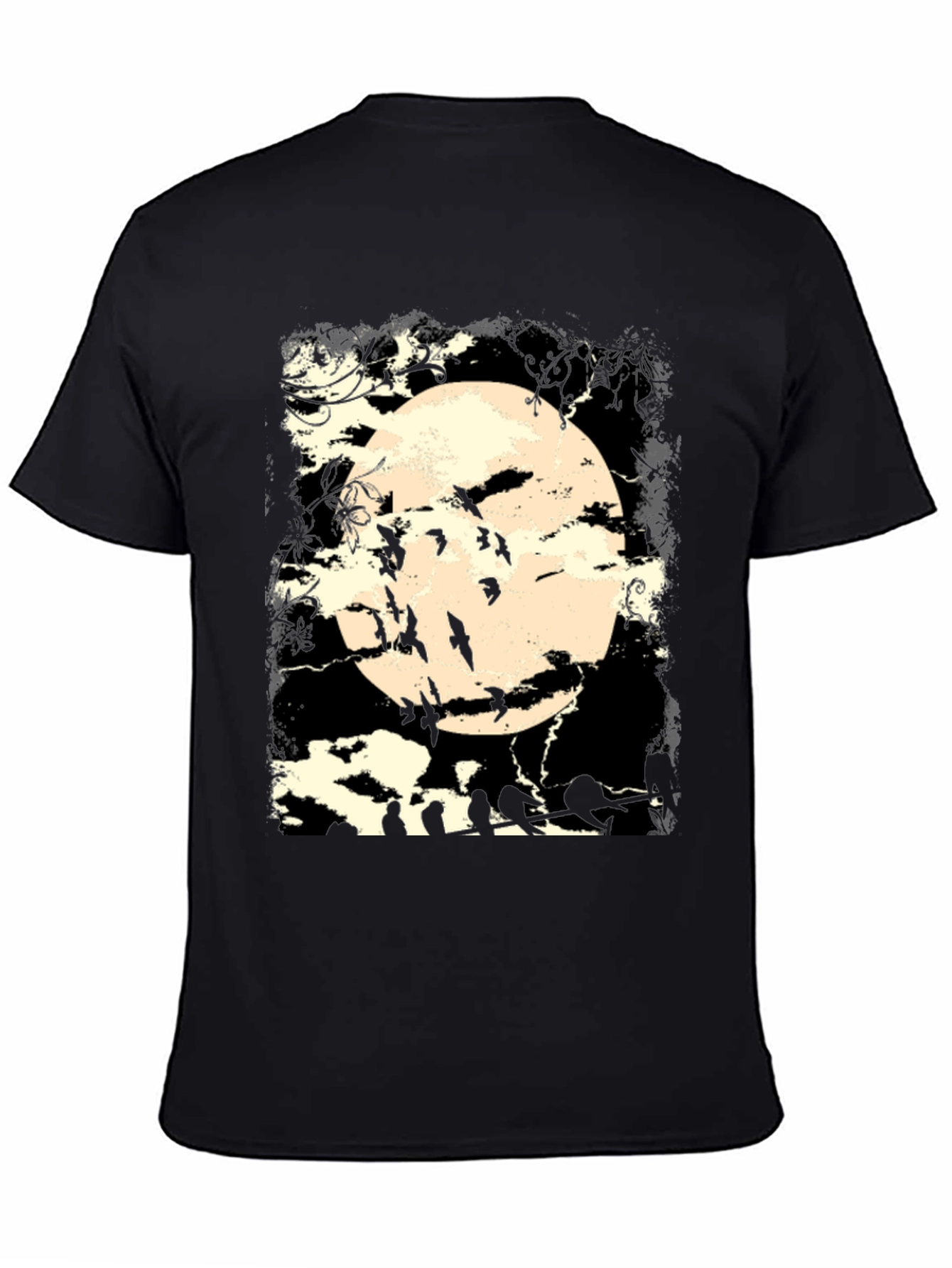 Spooky Moon Bats Graphic T-Shirt