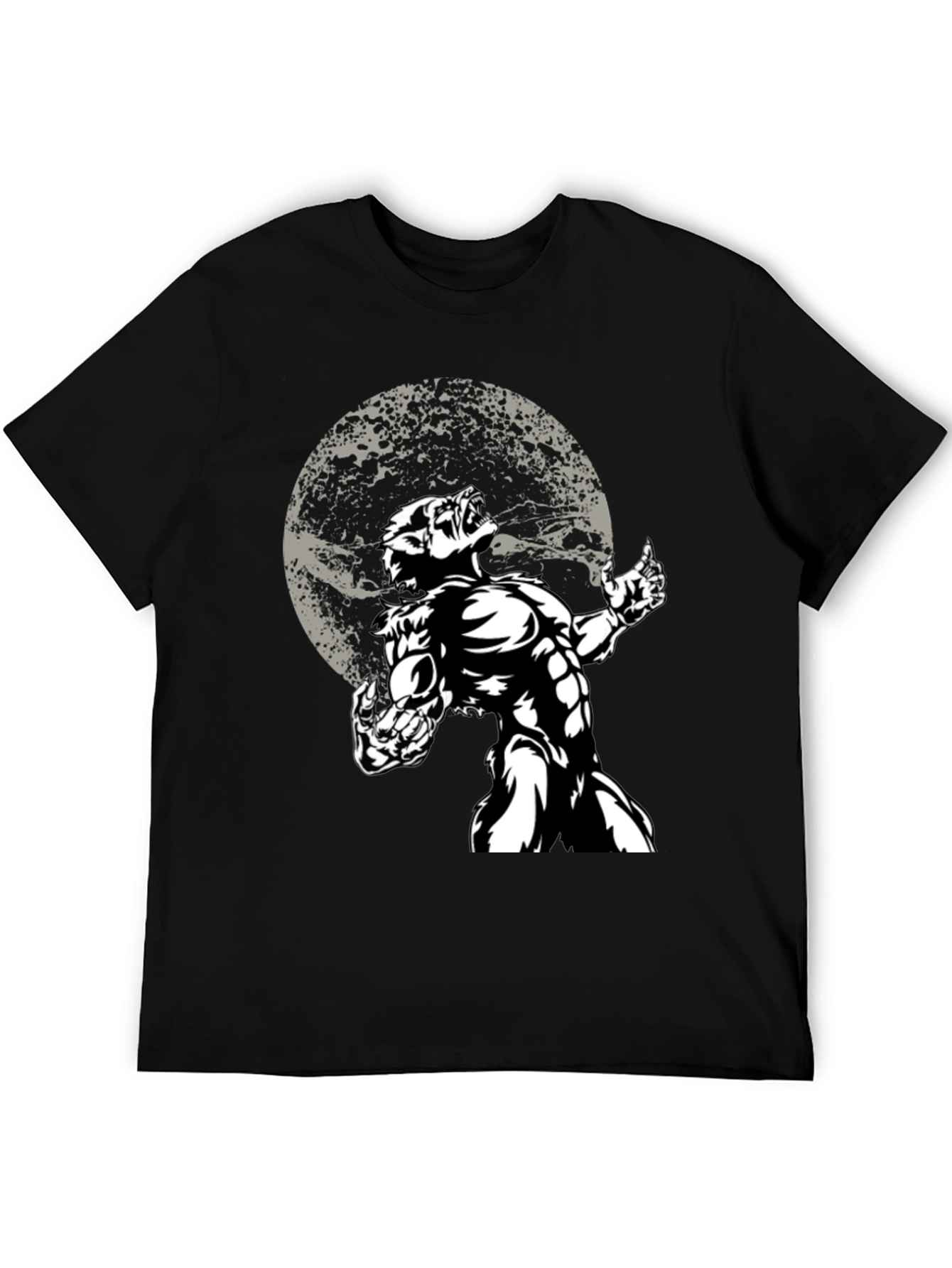 Werewolf Moon Graphic T-Shirt - Black