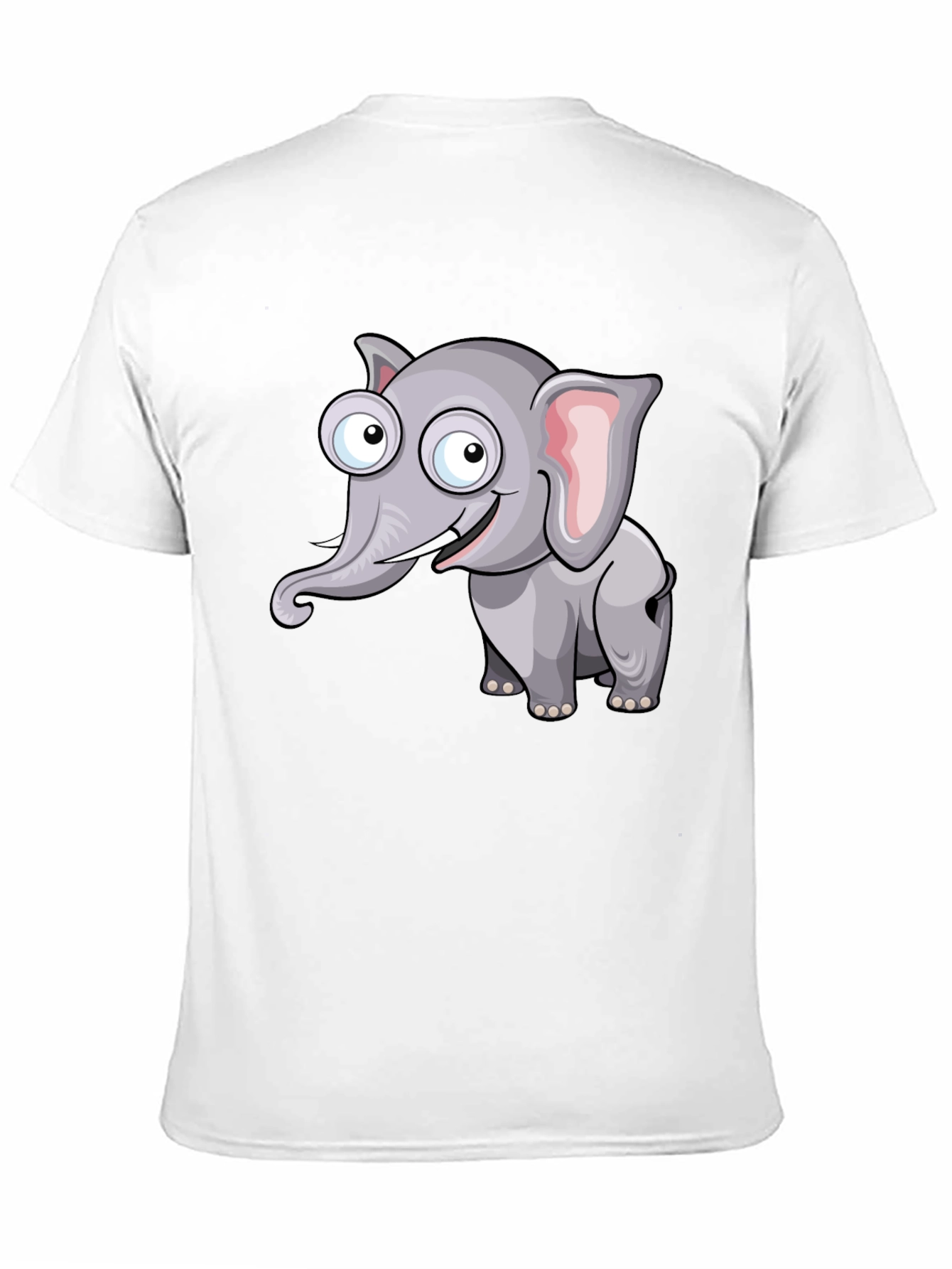 Cartoon Elephant Graphic Black T-Shirt