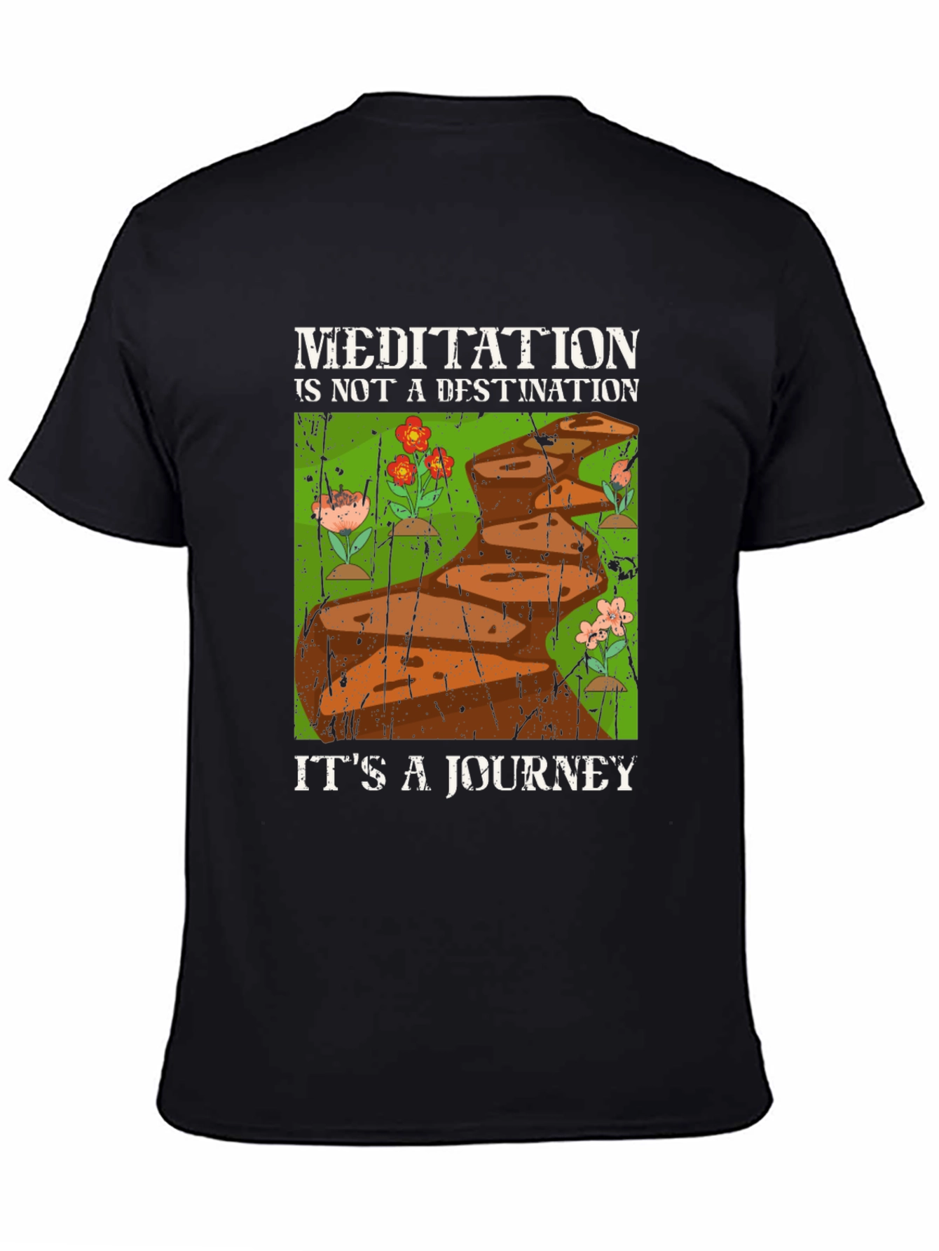 Meditation Journey Graphic Tee - Unisex Black T-Shirt