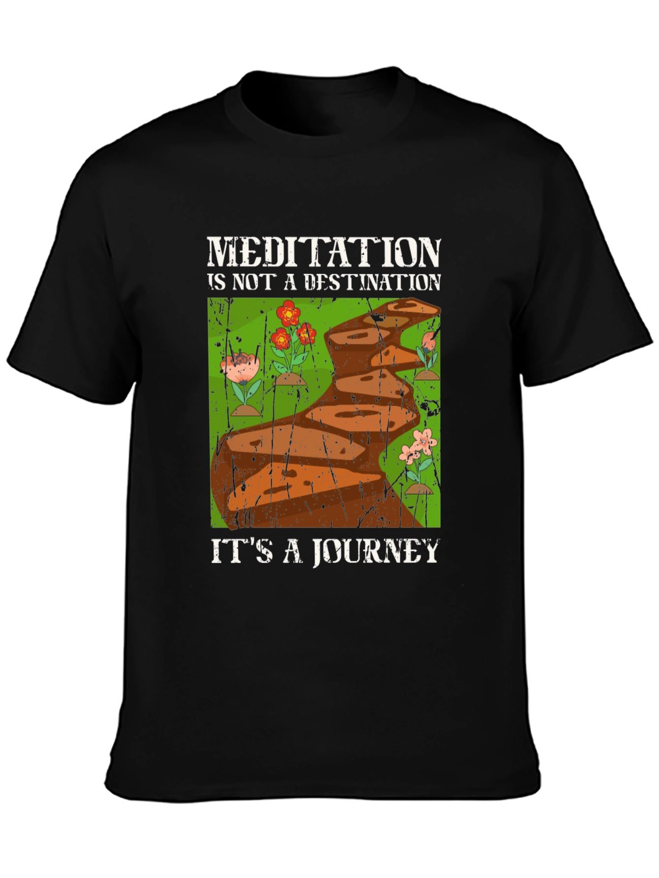Meditation Journey Graphic Tee - Unisex Black T-Shirt