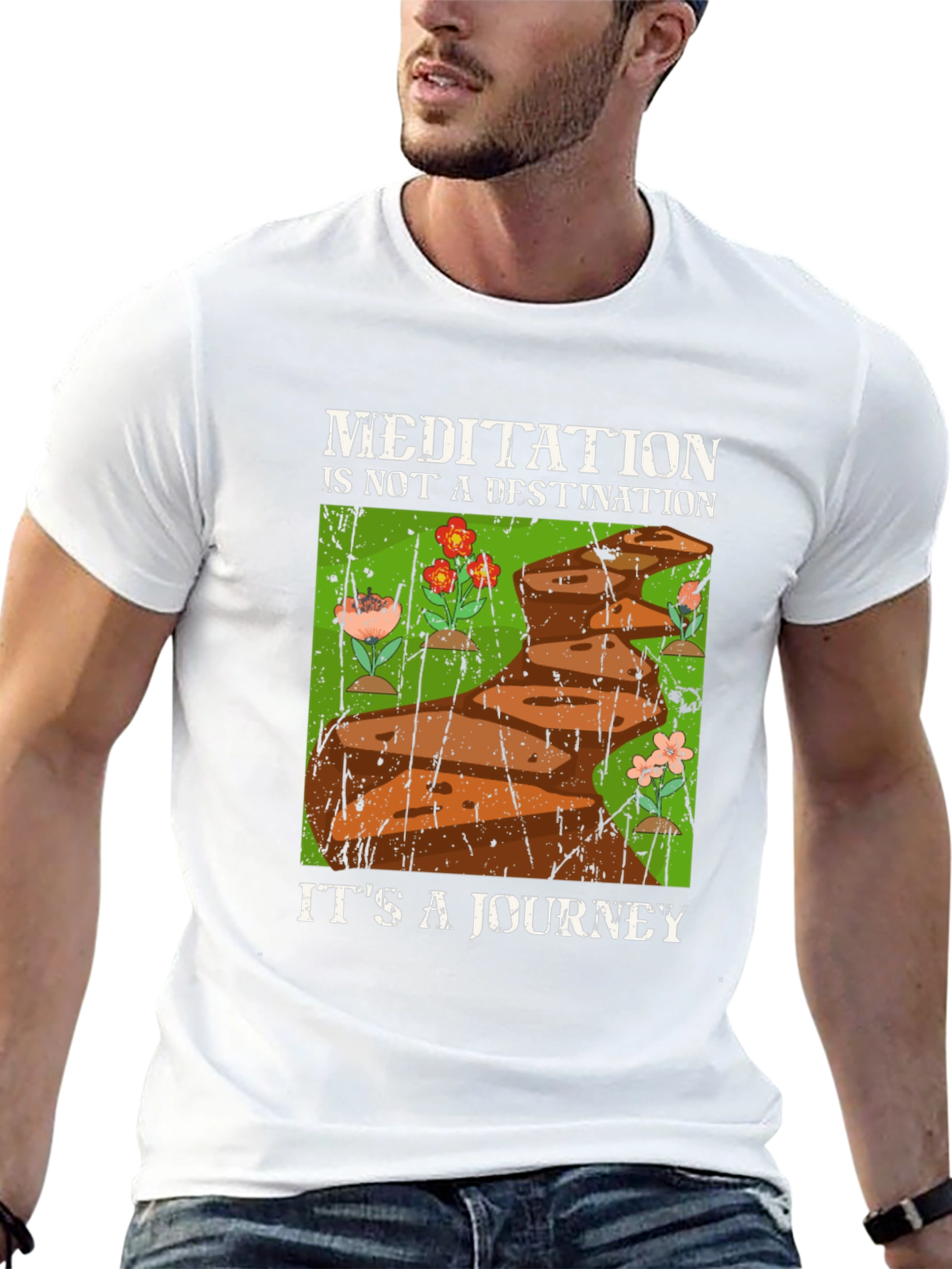 Meditation Journey Graphic Tee - Unisex Black T-Shirt