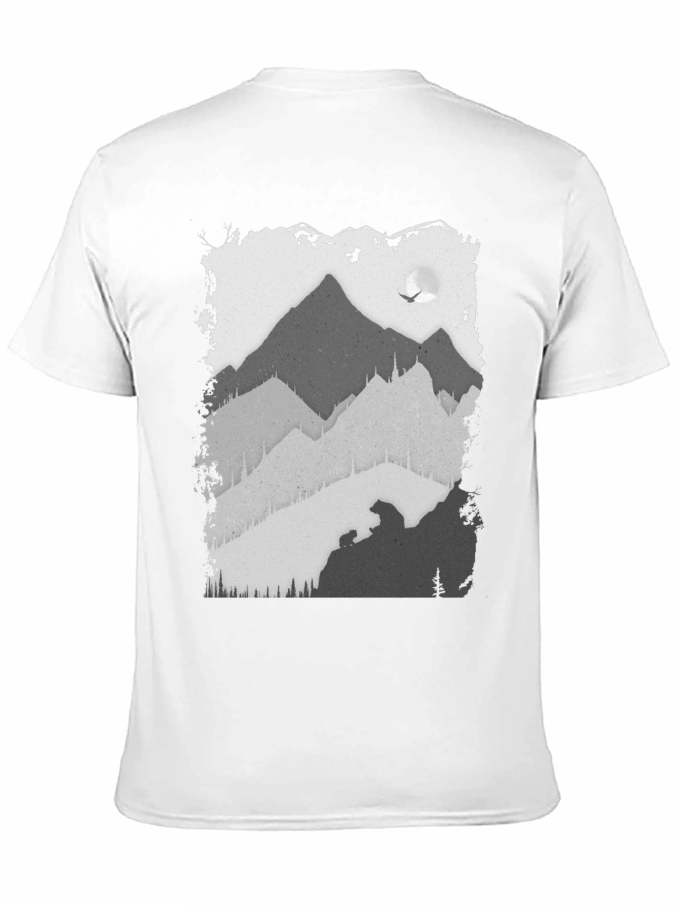 Mountain Scene Graphic T-Shirt - Black