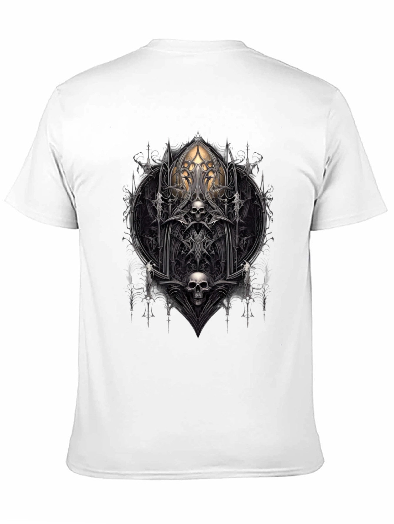 Gothic Skull Graphic Tee - Dark Fantasy Style