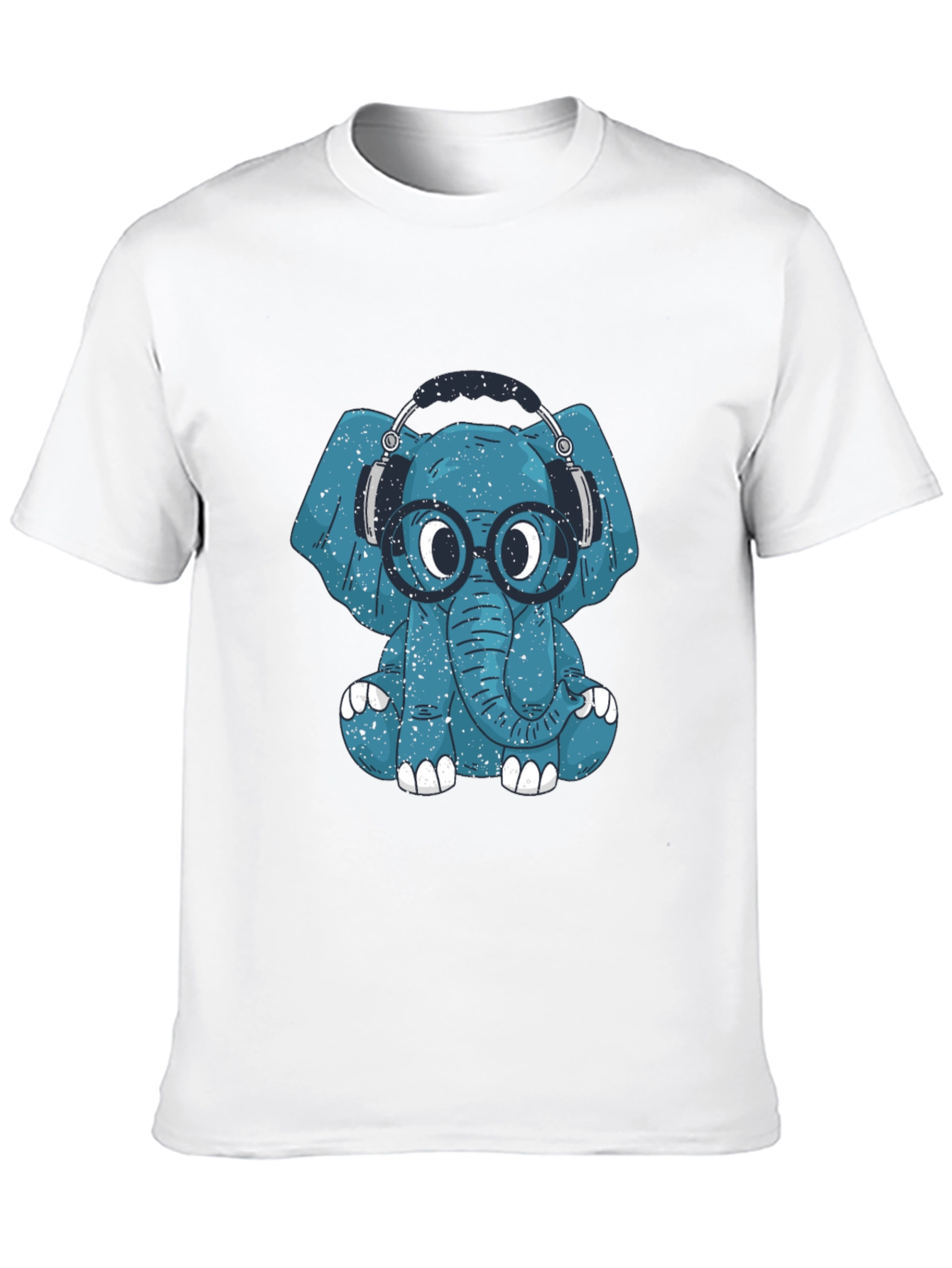 Blue Elephant Geek T-Shirt - Quirky Graphic Tee