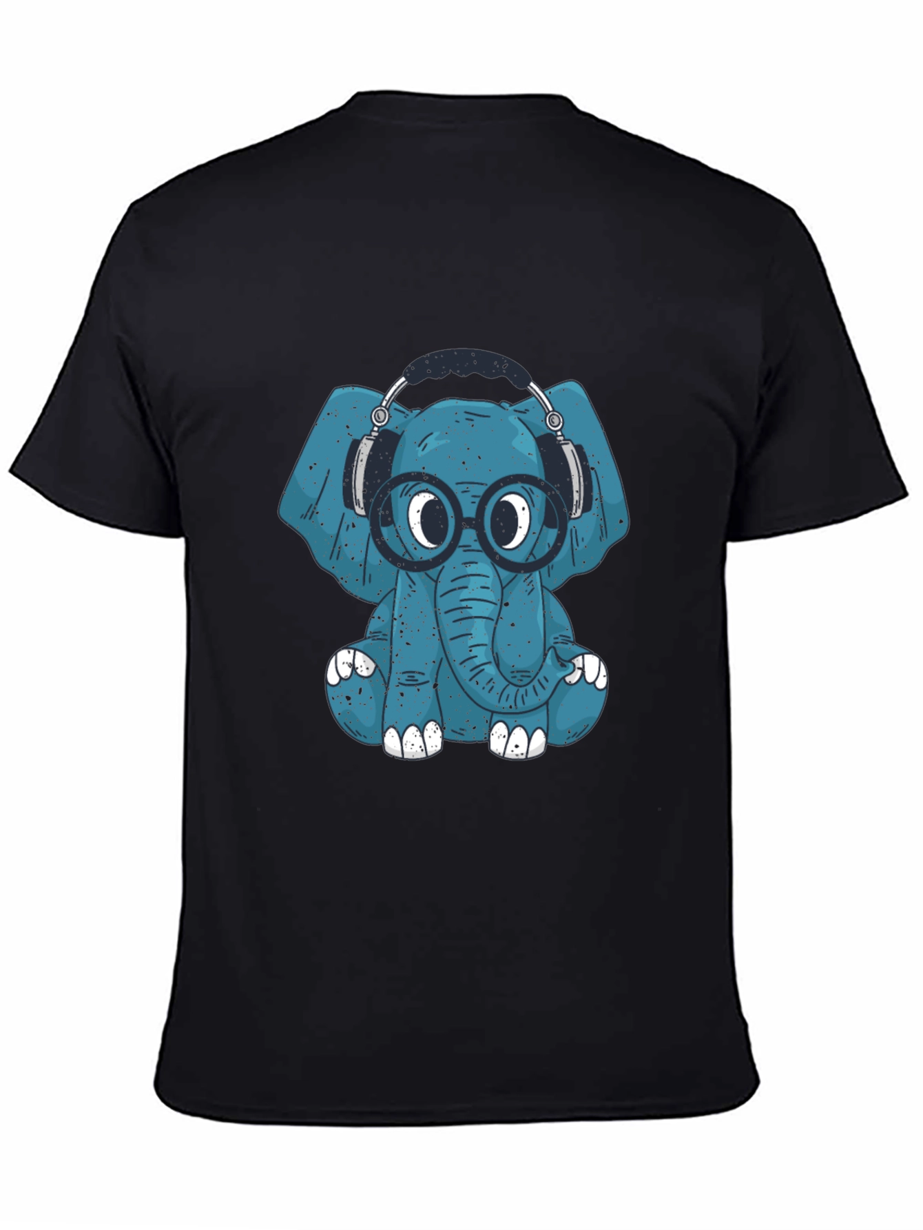 Blue Elephant Geek T-Shirt - Quirky Graphic Tee