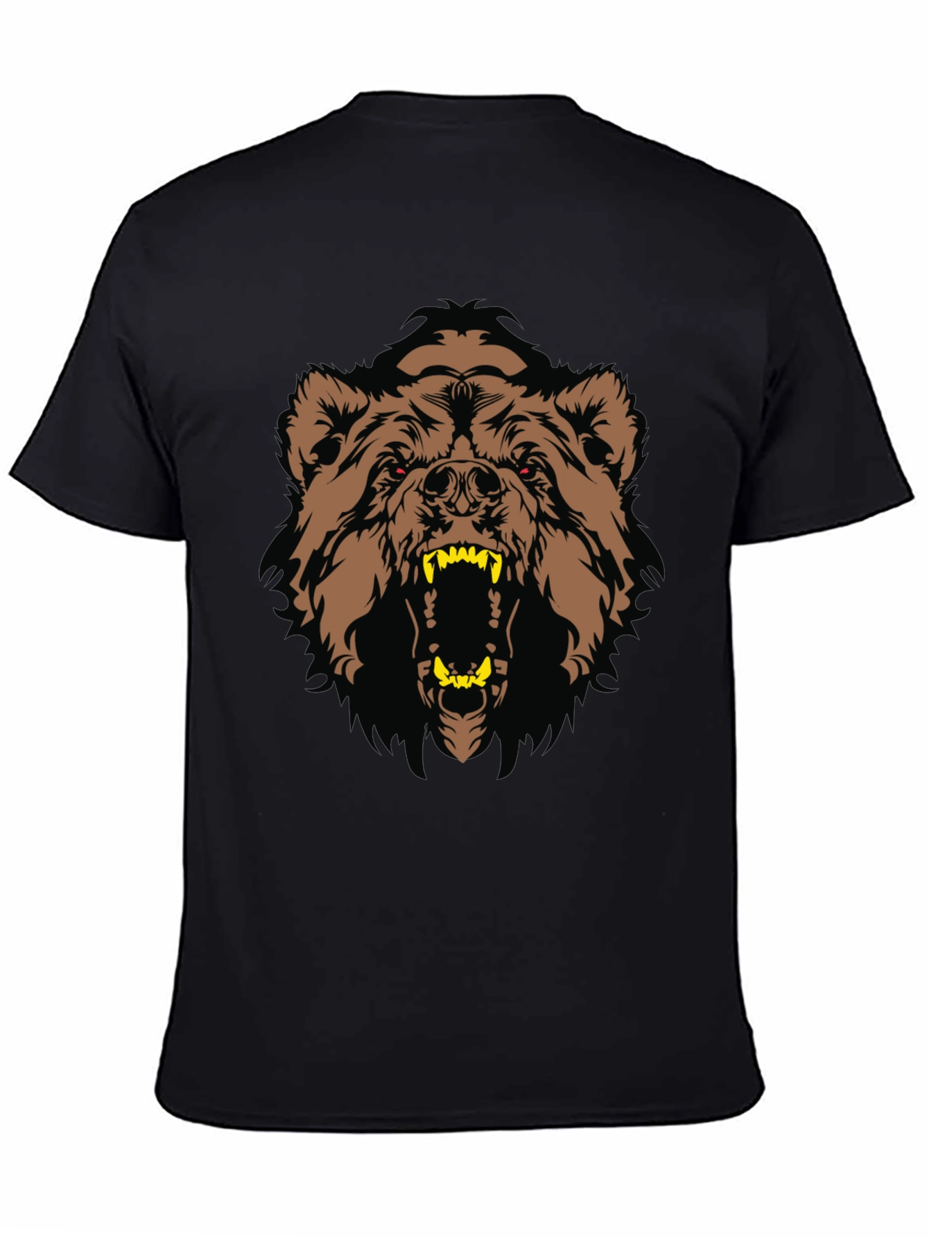 Black T-Shirt with Bear Graphic
