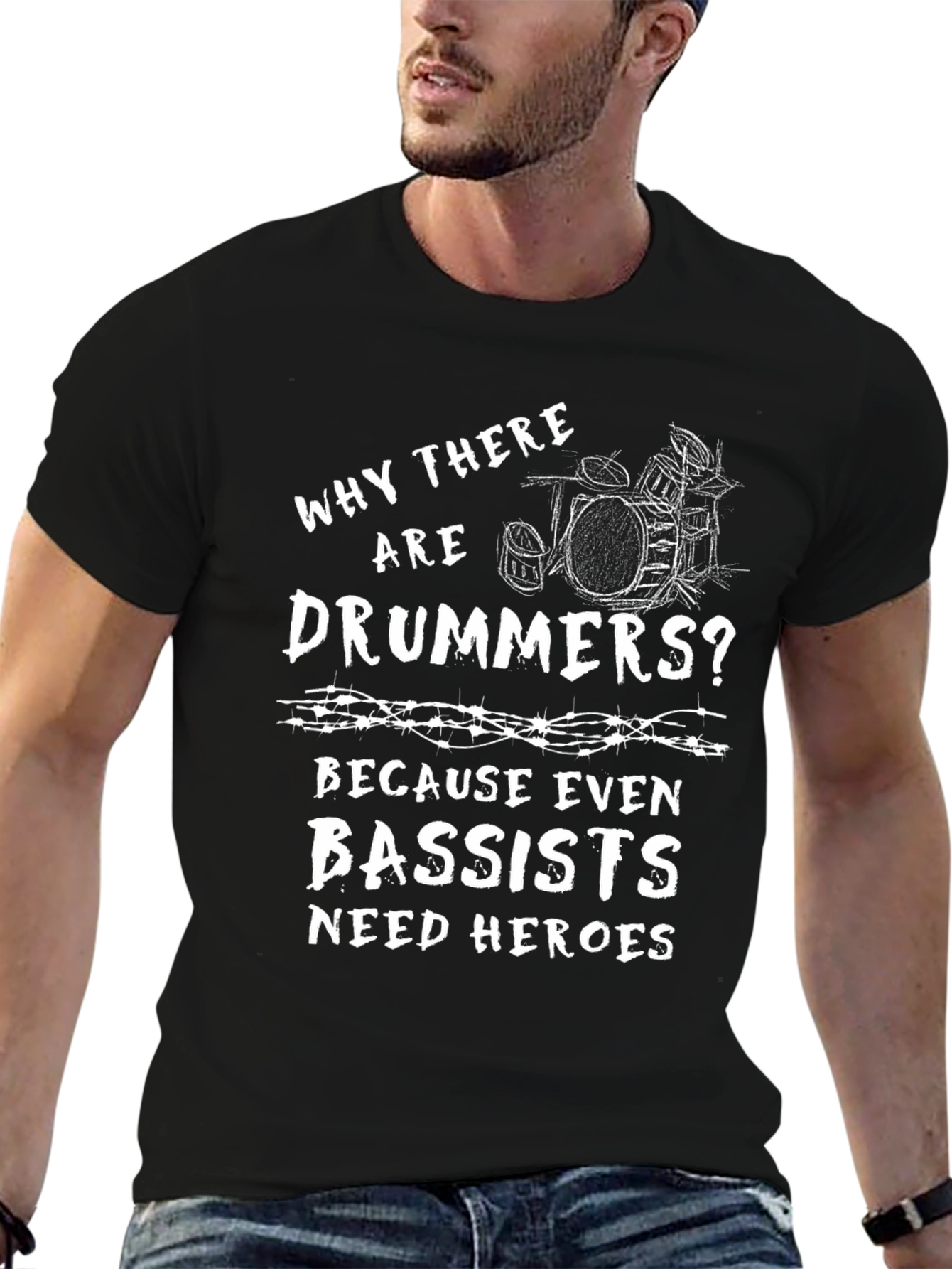 Drummer Hero T-Shirt - Band Humor Tee