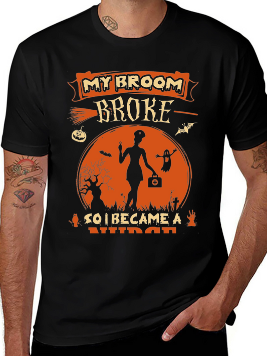 Halloween Nurse T-Shirt - My Broom Broke