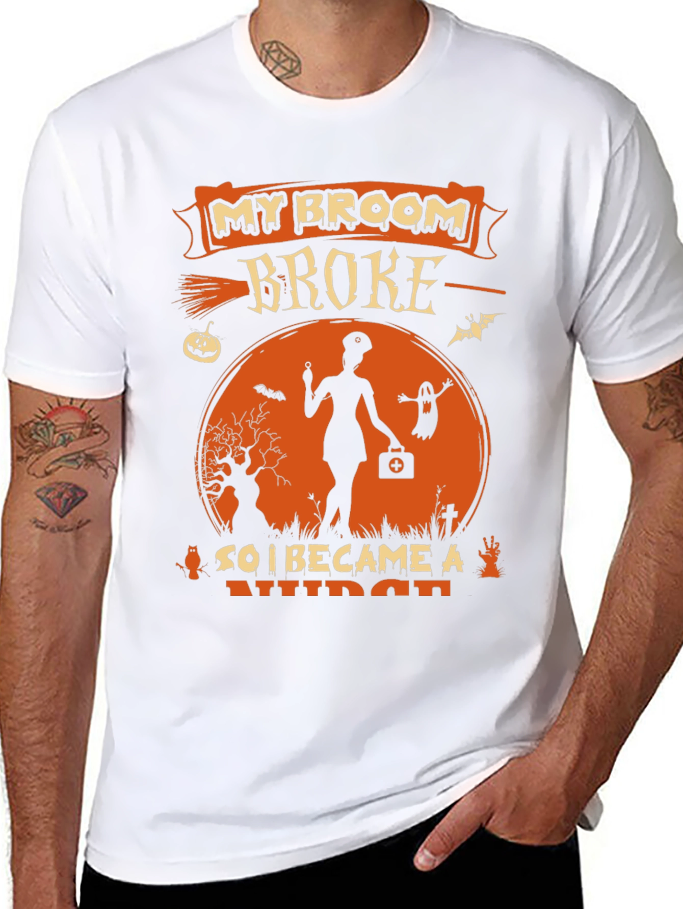 Halloween Nurse T-Shirt - My Broom Broke
