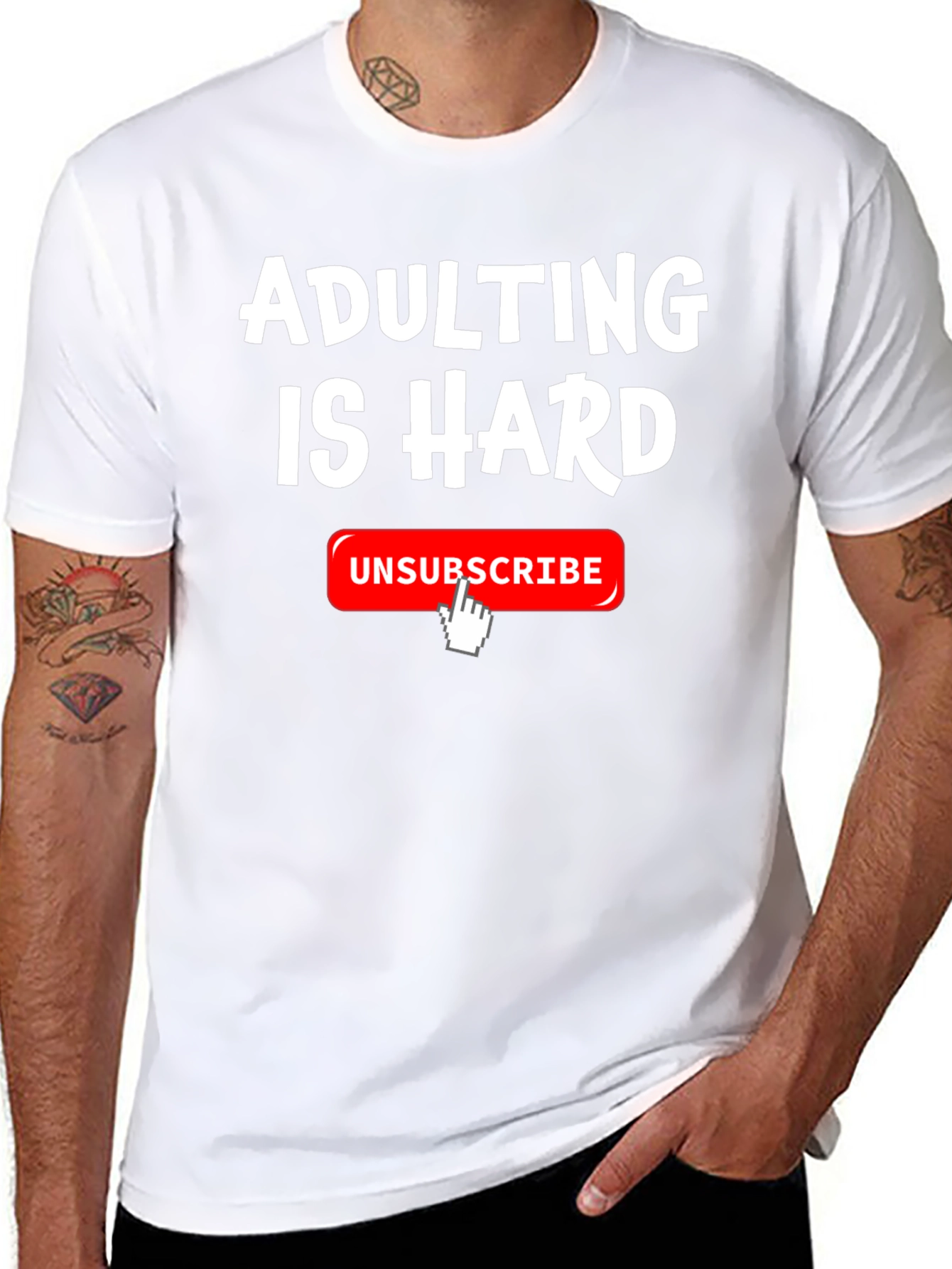 Adulting Is Hard T-Shirt Funny Unsubscribe Graphic Tee