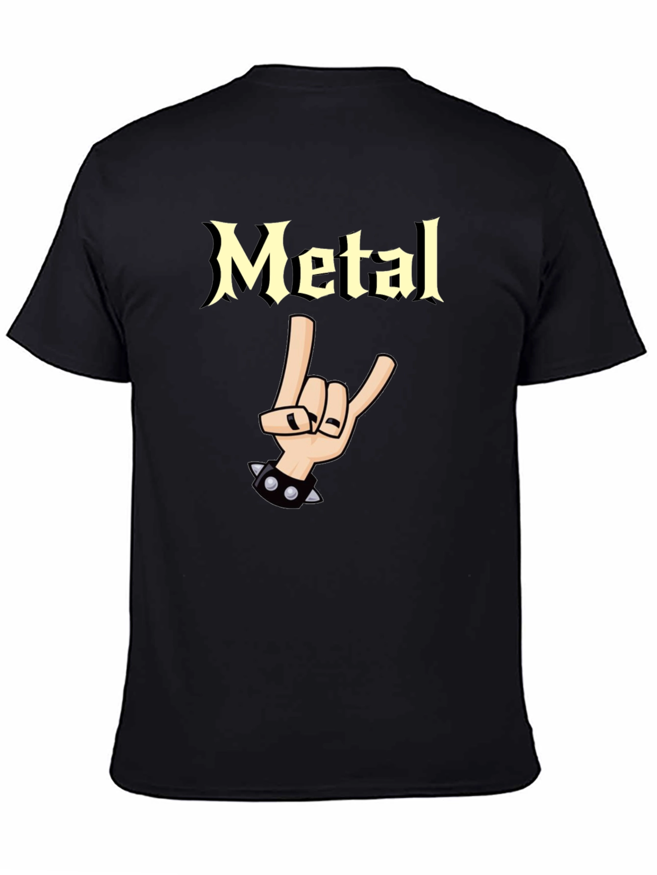 Metal Graphic T-Shirt - Rock On Hand Gesture