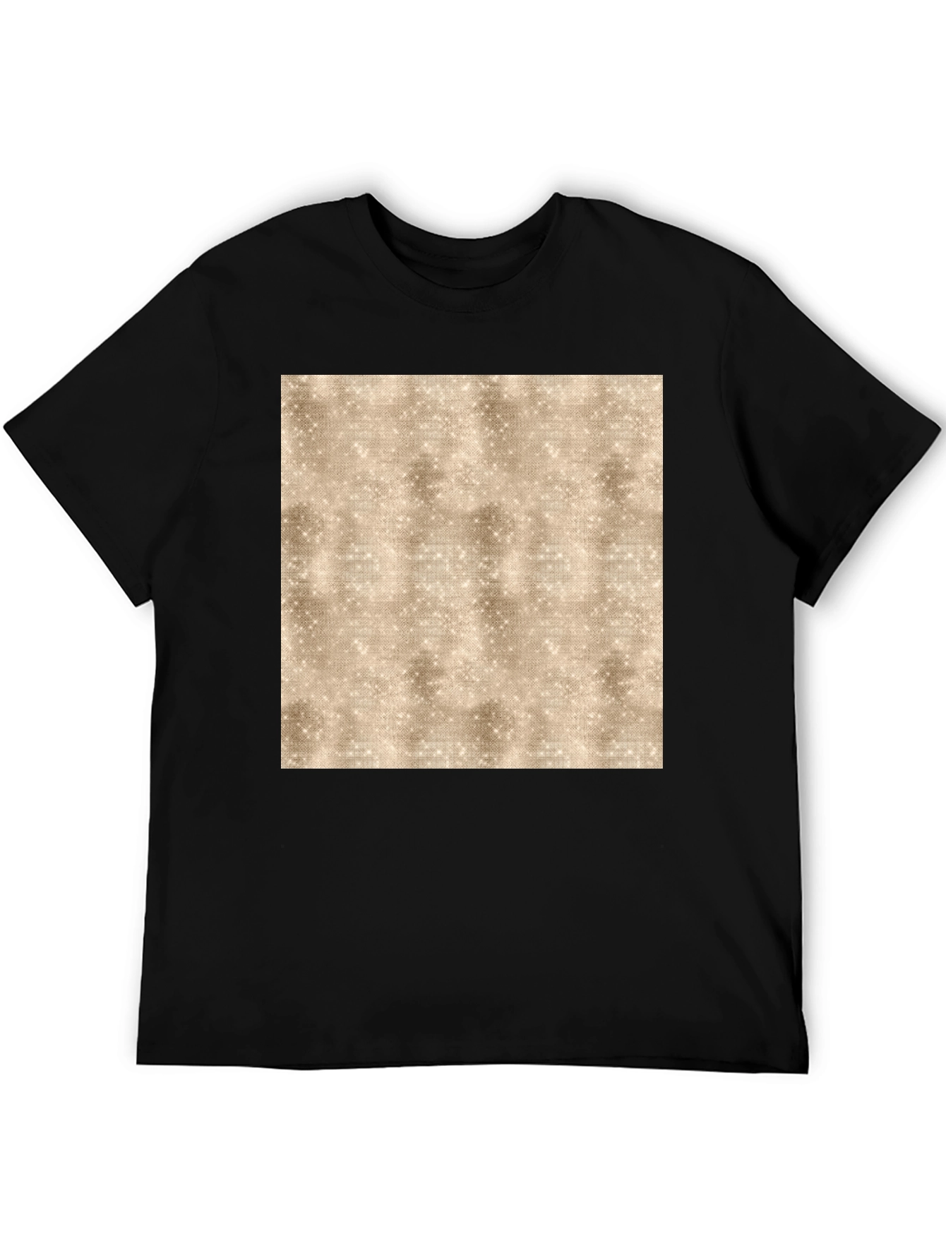 Abstract Textured Print Black Tee