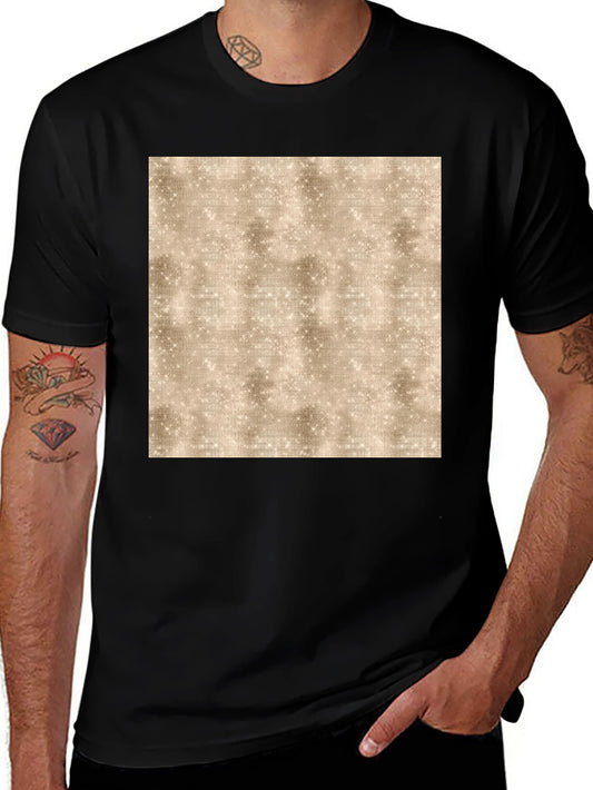 Abstract Textured Print Black Tee