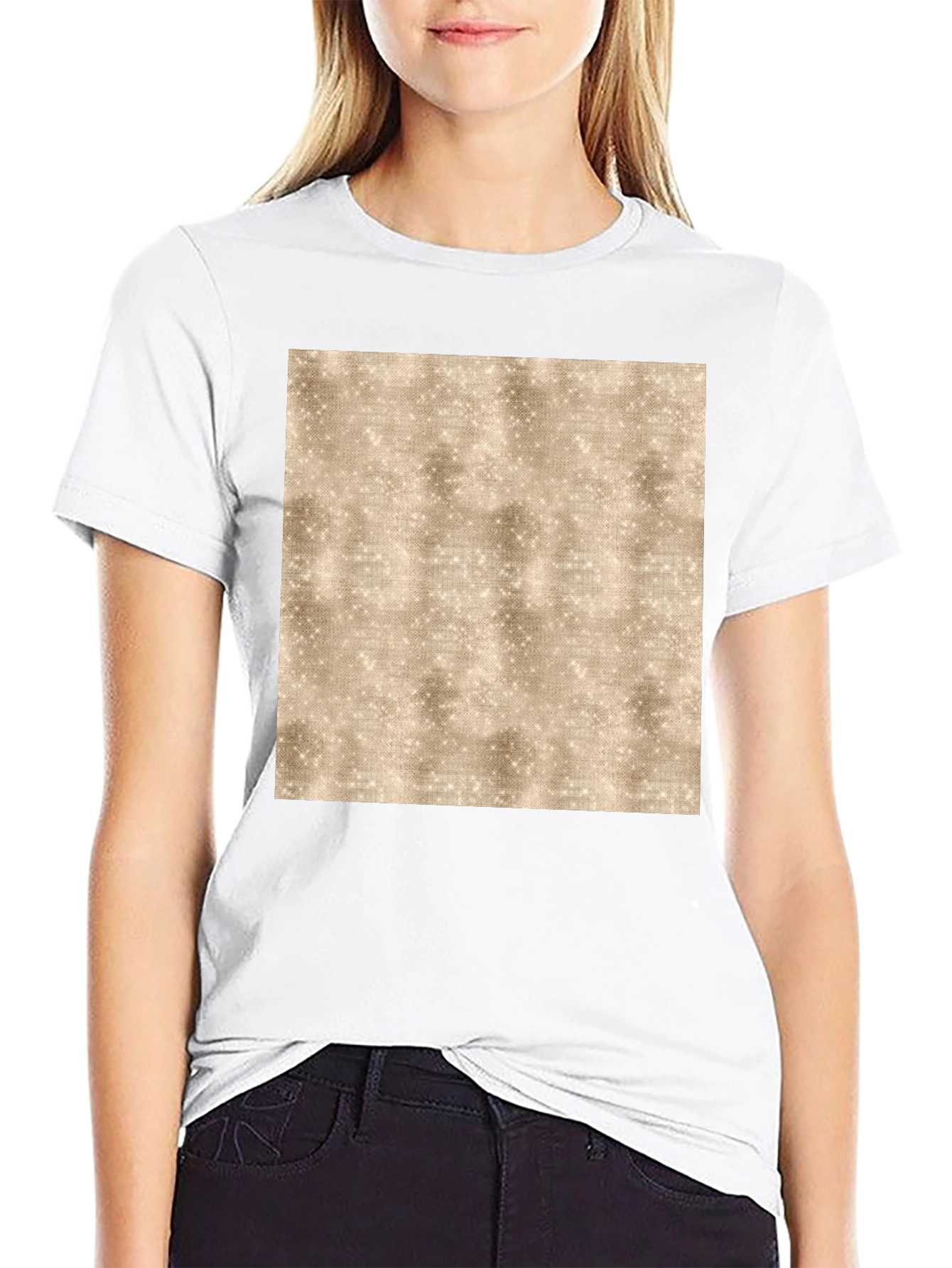 Abstract Textured Print Black Tee