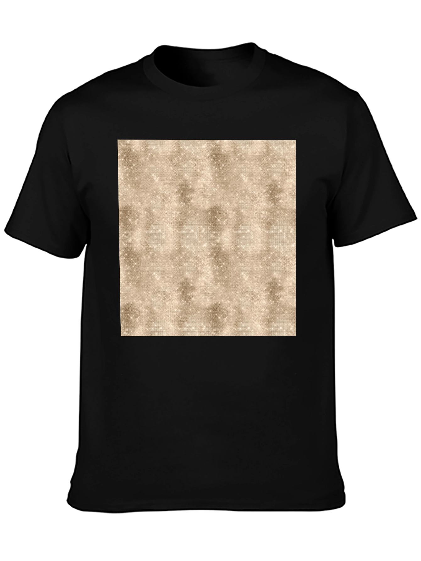 Abstract Textured Print Black Tee
