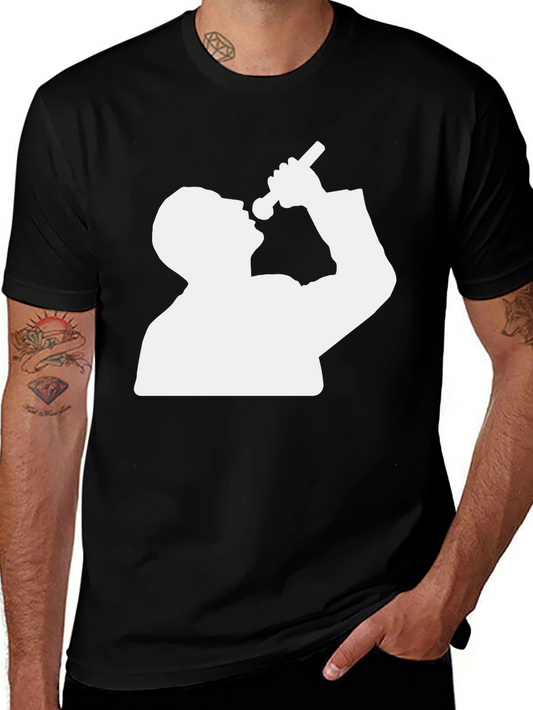 Silhouette Singer Graphic Tee - Black Cotton Blend T-Shirt