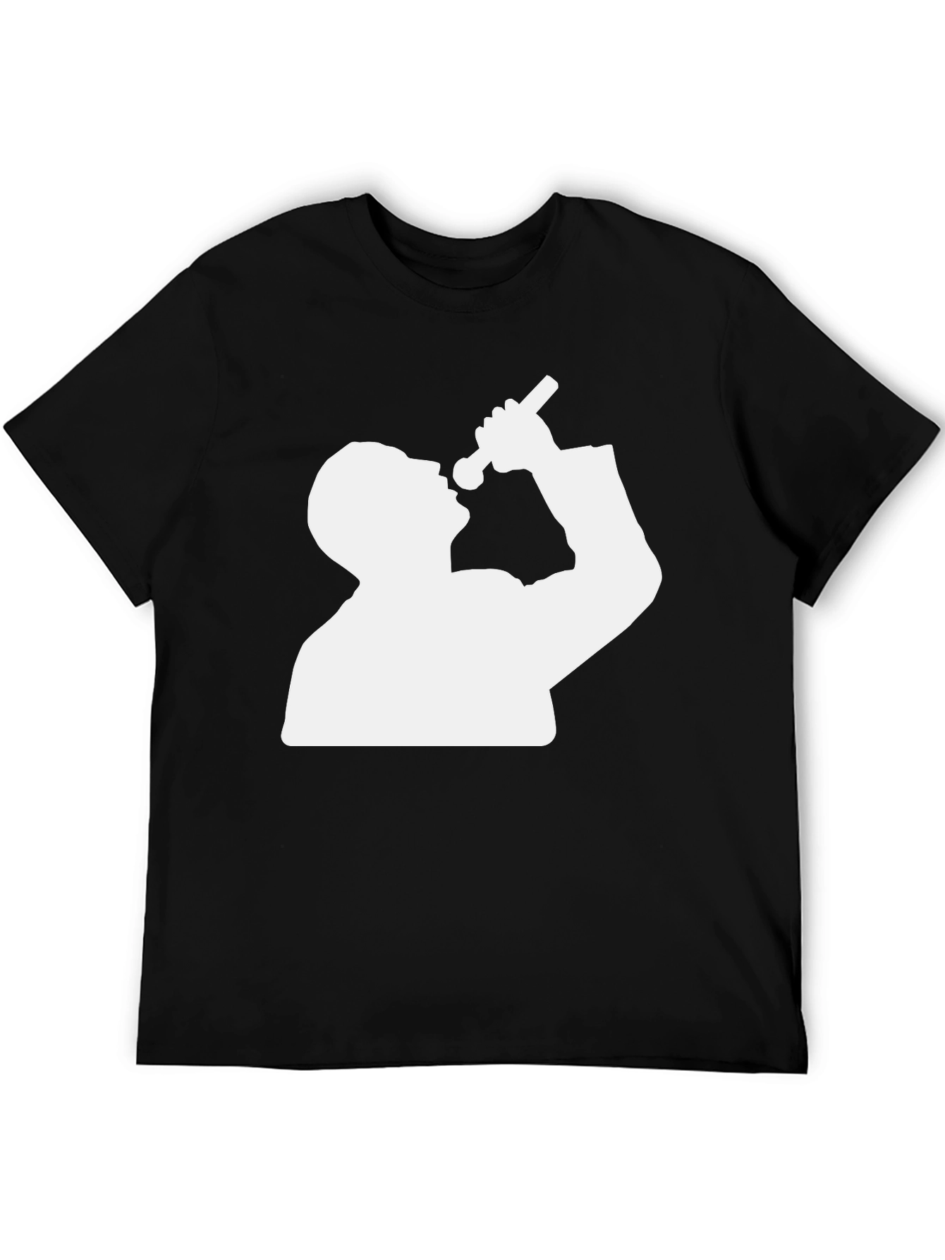 Silhouette Singer Graphic Tee - Black Cotton Blend T-Shirt