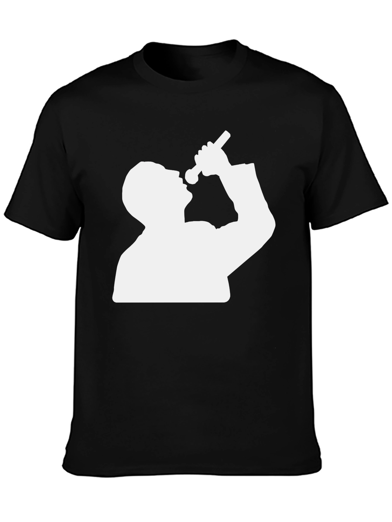 Silhouette Singer Graphic Tee - Black Cotton Blend T-Shirt