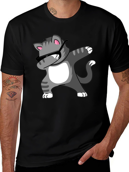 Dabbing Cat Graphic Tee - Black T-Shirt