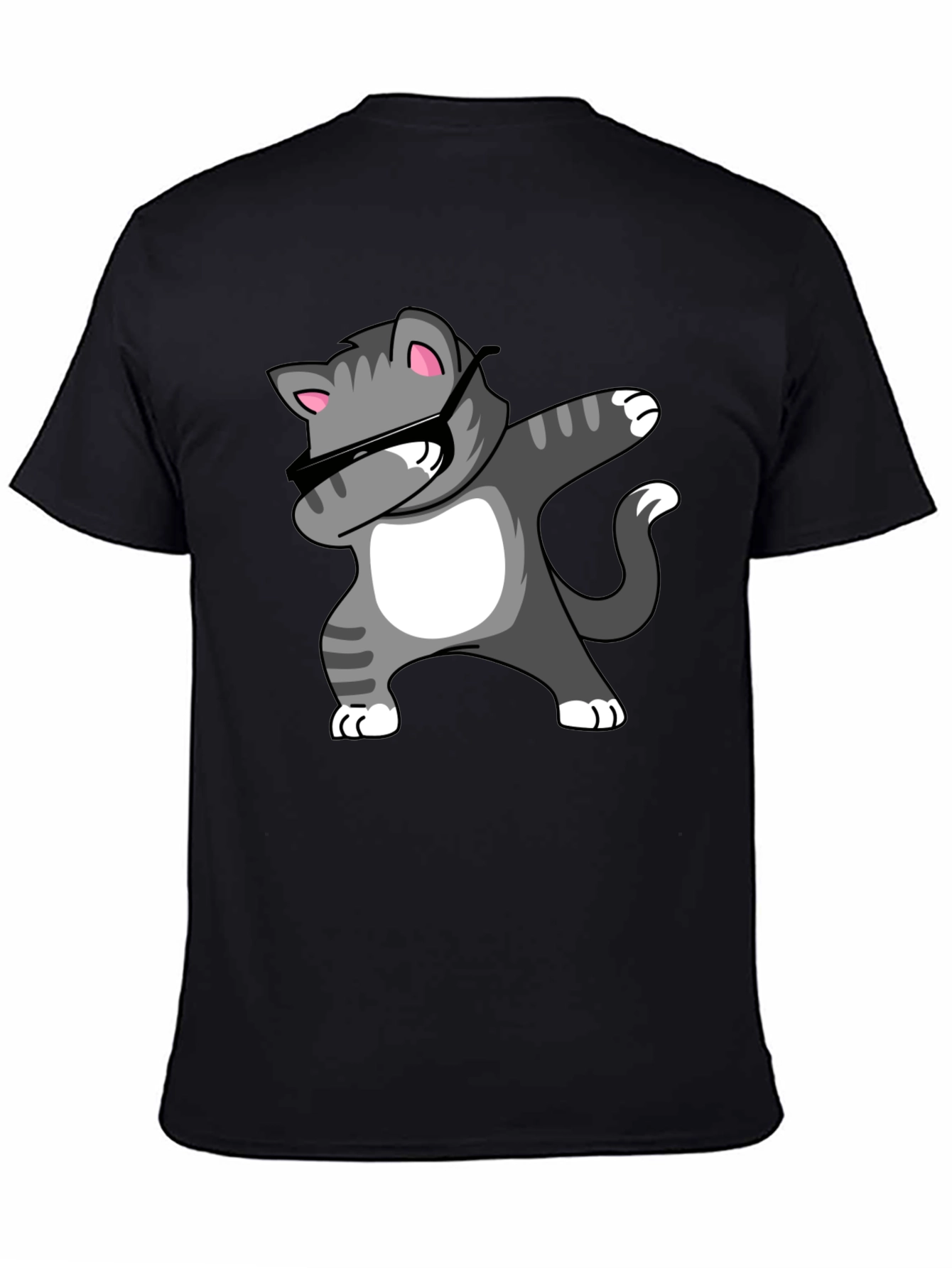 Dabbing Cat Graphic Tee - Black T-Shirt