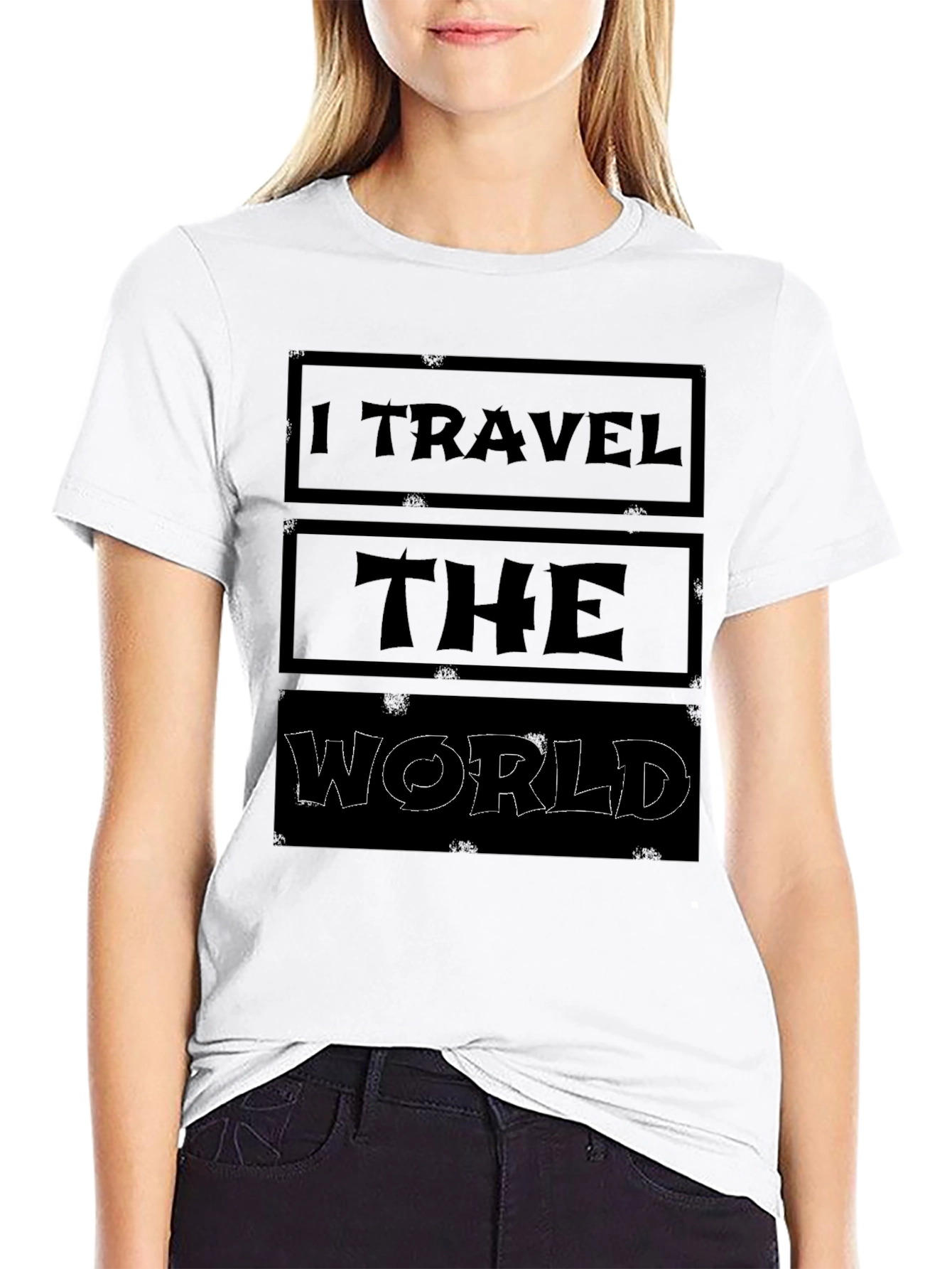I Travel The World Black Graphic T-Shirt