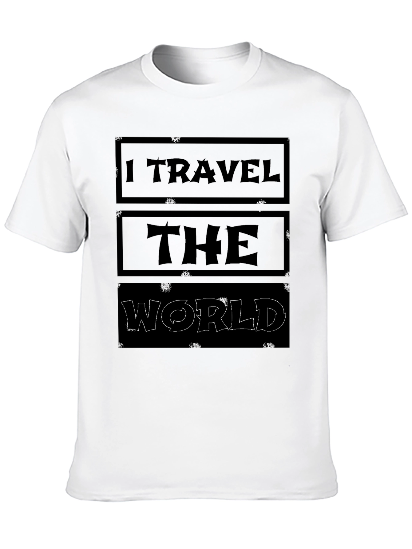 I Travel The World Black Graphic T-Shirt