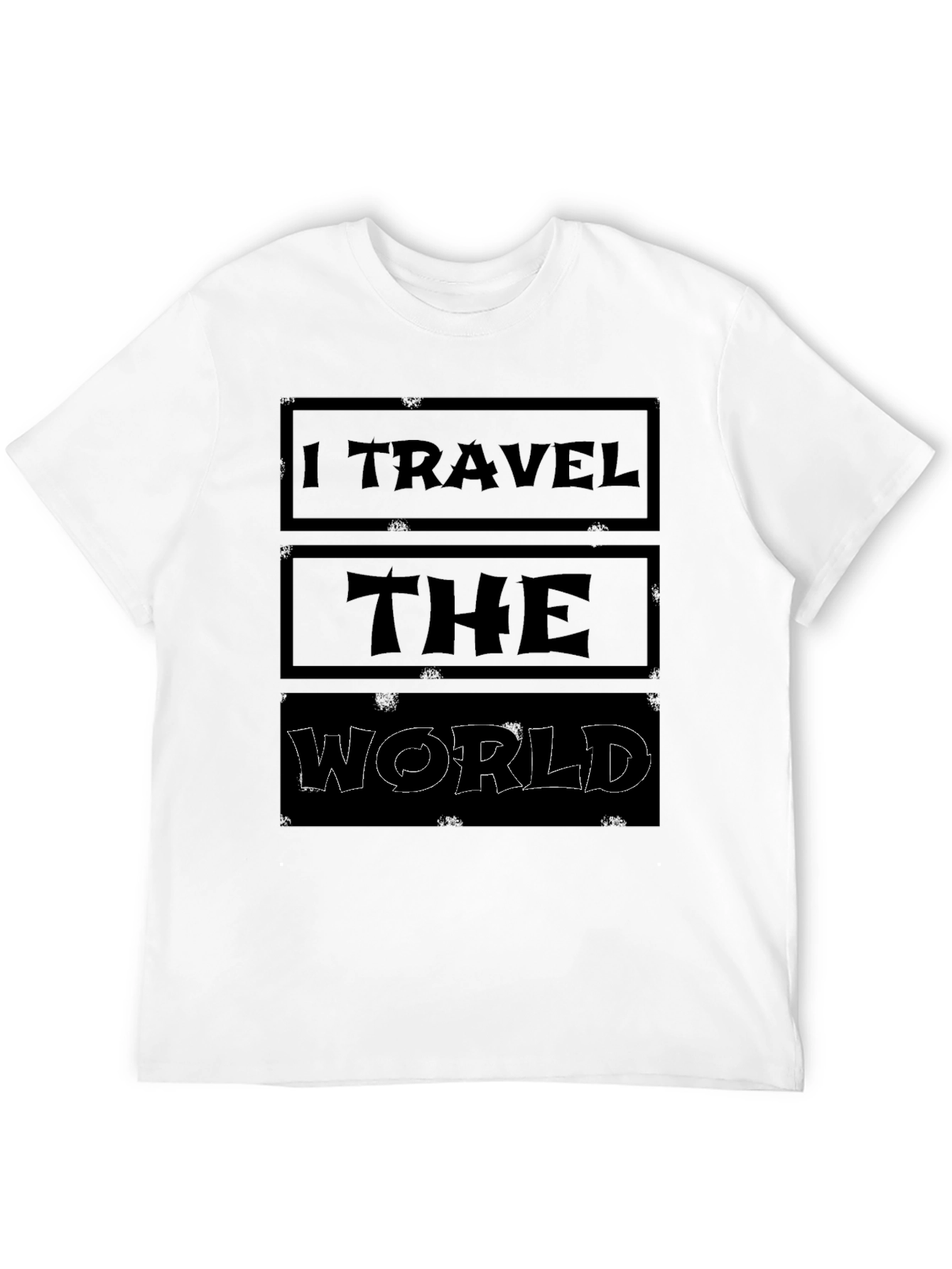 I Travel The World Black Graphic T-Shirt