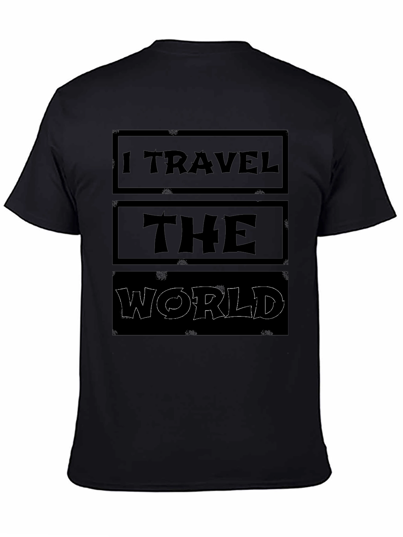 I Travel The World Black Graphic T-Shirt