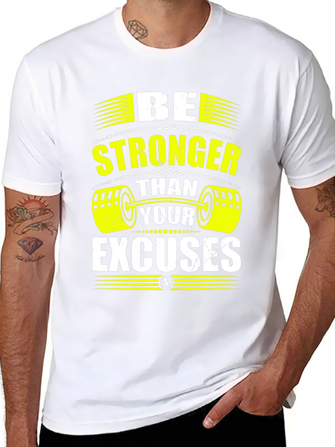 Motivational Workout T-Shirt - Be Stronger Than Excuses