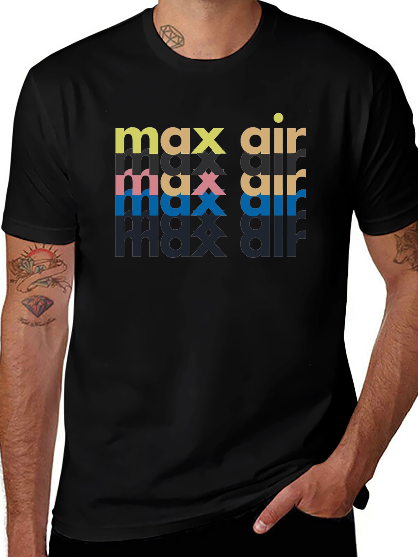 Max Air Graphic Print Black T-Shirt