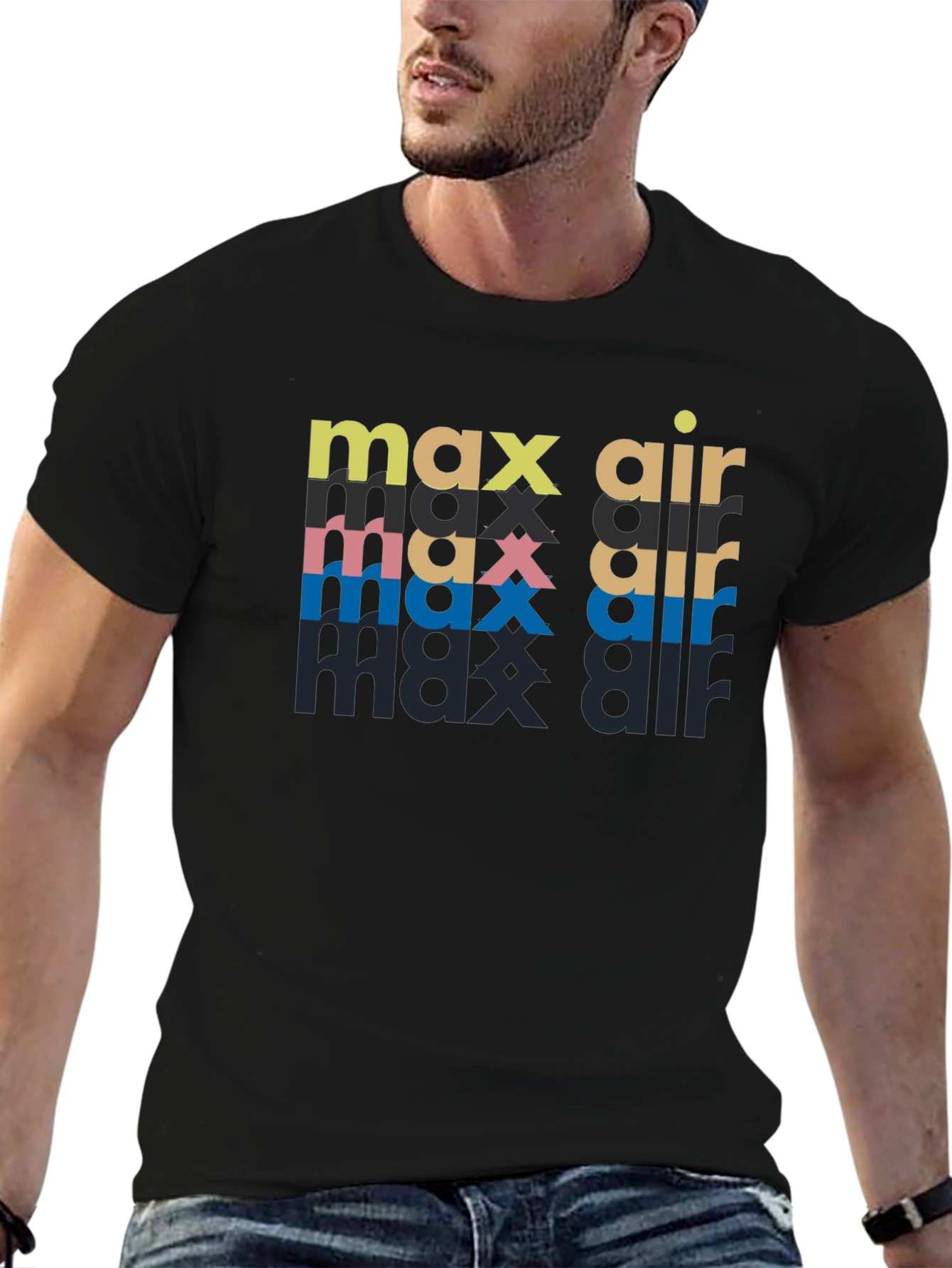 Max Air Graphic Print Black T-Shirt