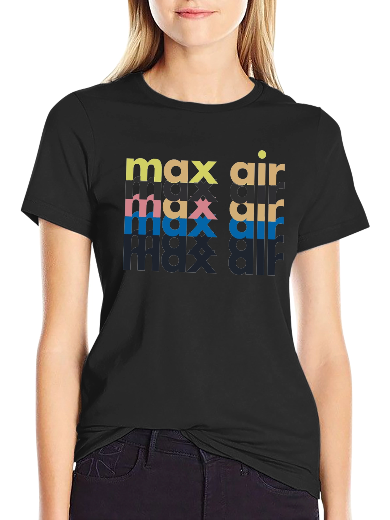 Max Air Graphic Print Black T-Shirt