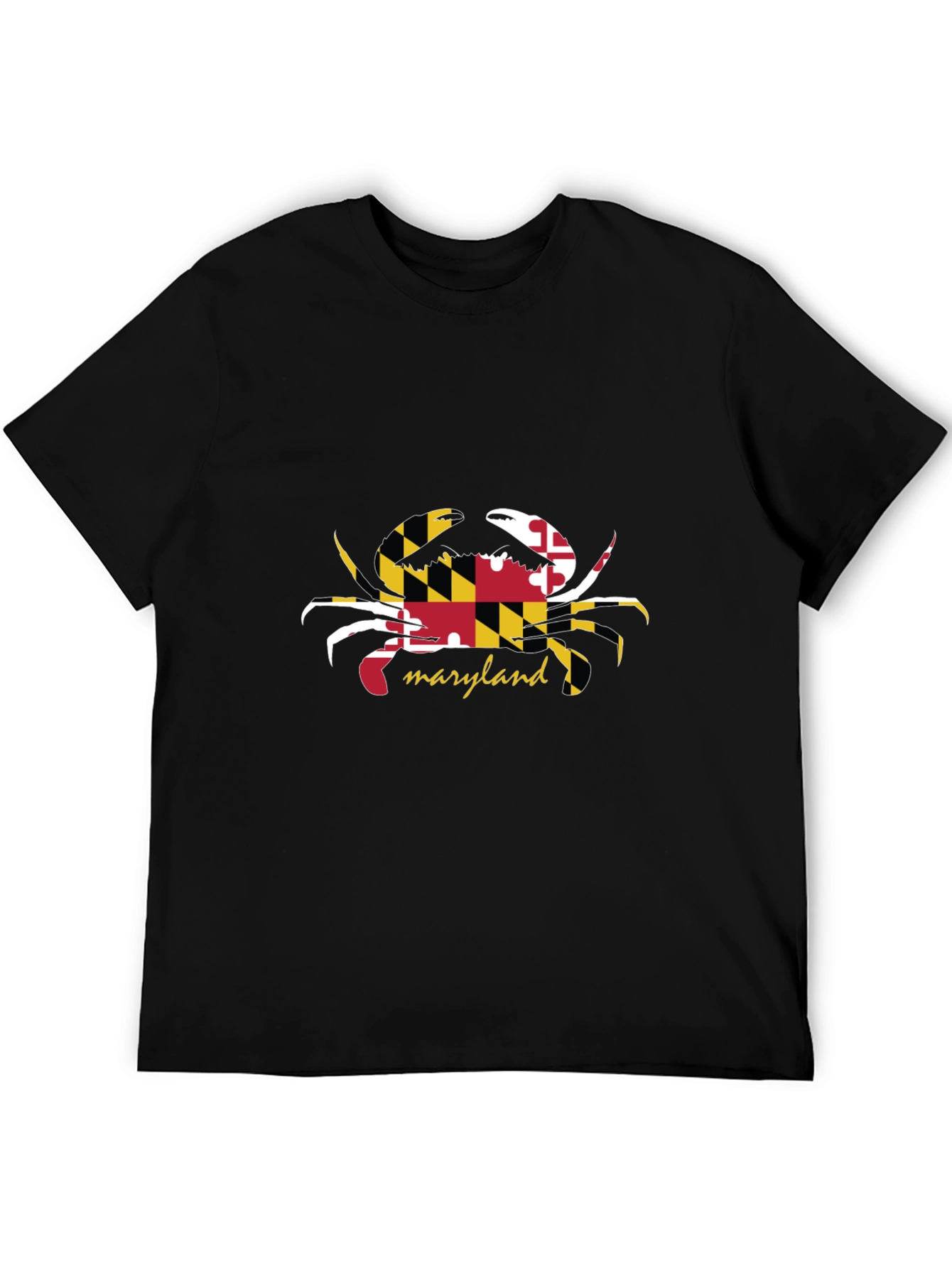 Maryland Flag Crab Black T-Shirt