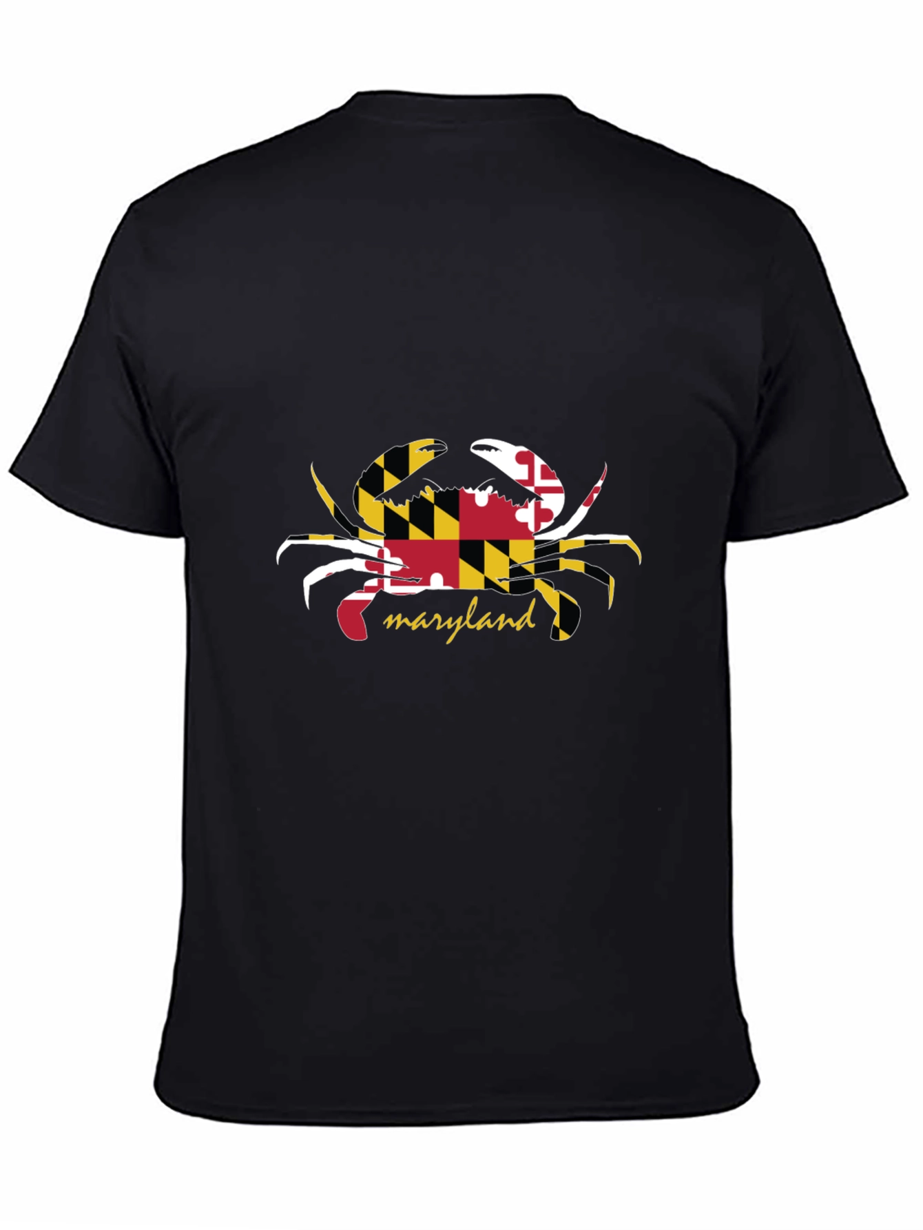 Maryland Flag Crab Black T-Shirt