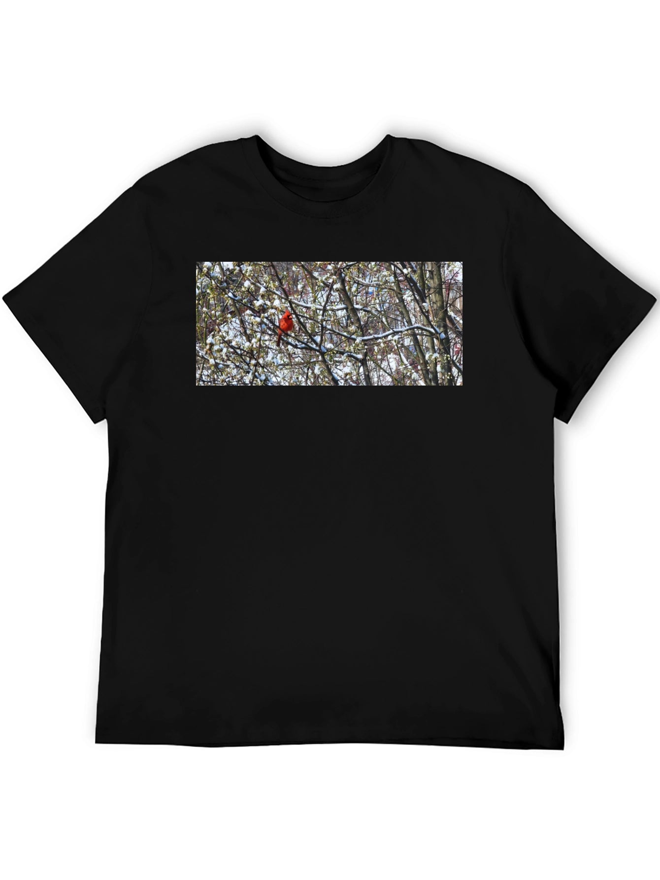 Cardinal Bird in Winter T-Shirt