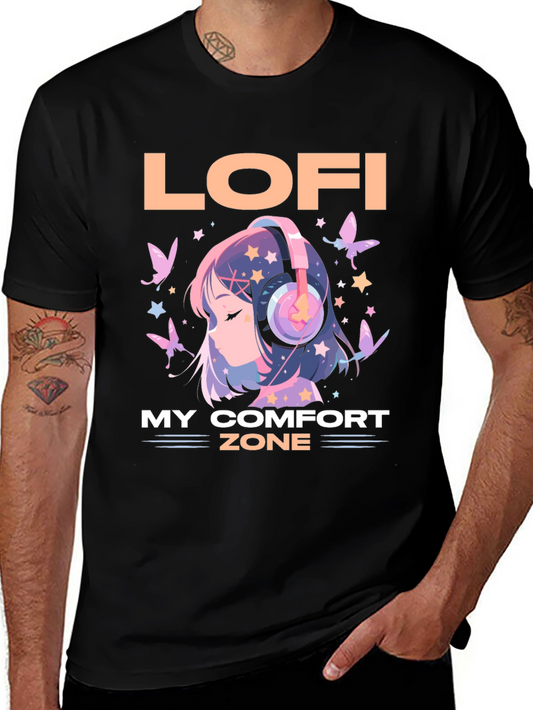 Lofi My Comfort Zone T-Shirt Anime Girl Headphone