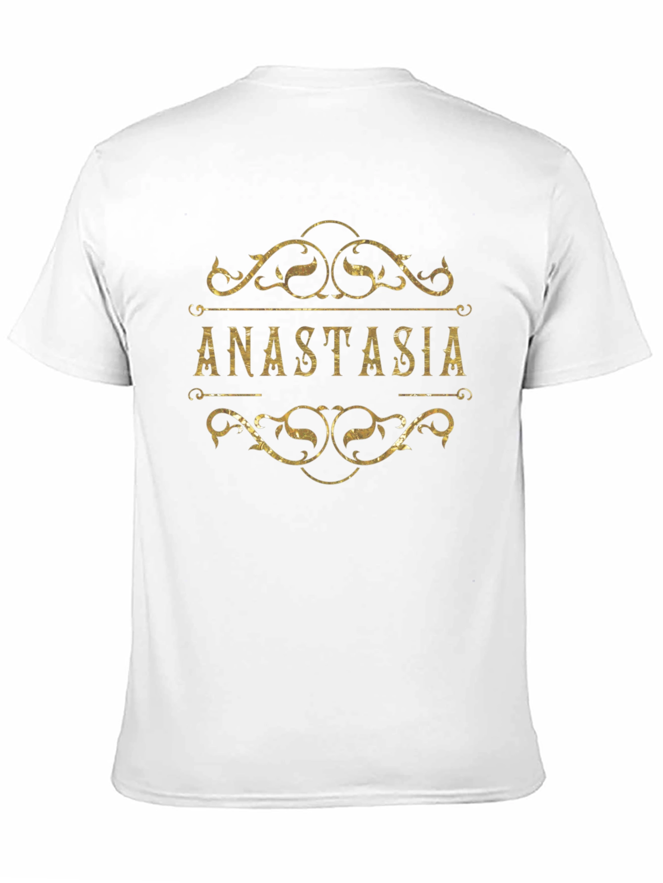 Anastasia Personalized Gold Print Black T-Shirt