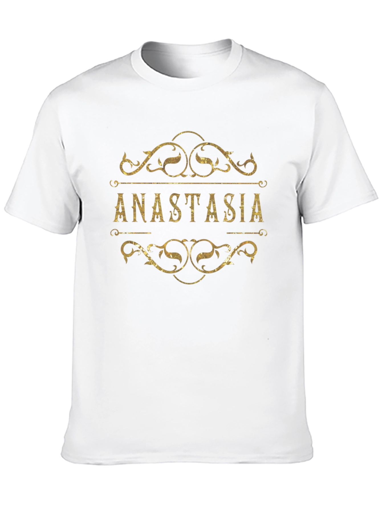 Anastasia Personalized Gold Print Black T-Shirt