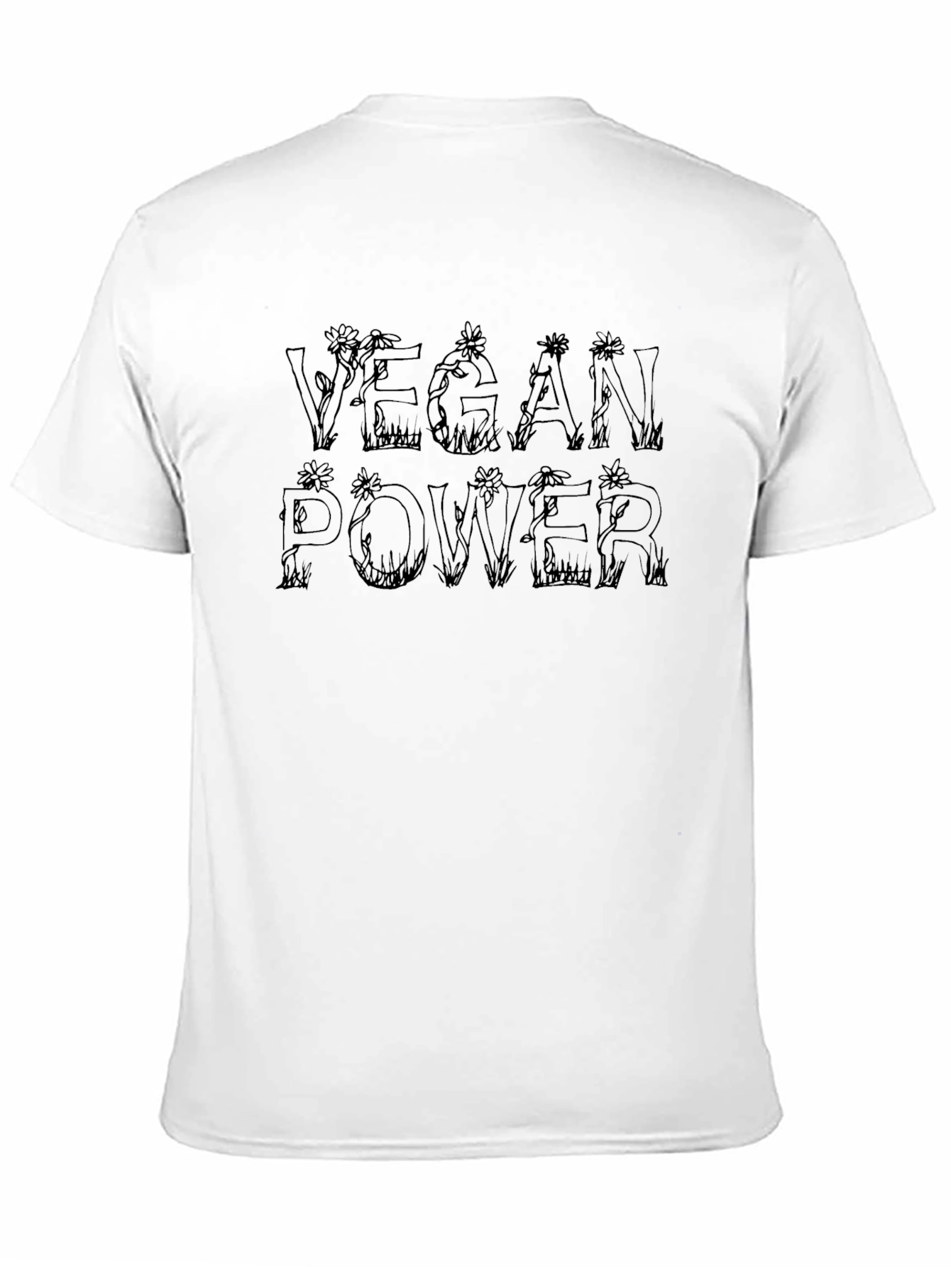 Vegan Power Graphic Tee - Black Cotton T-Shirt
