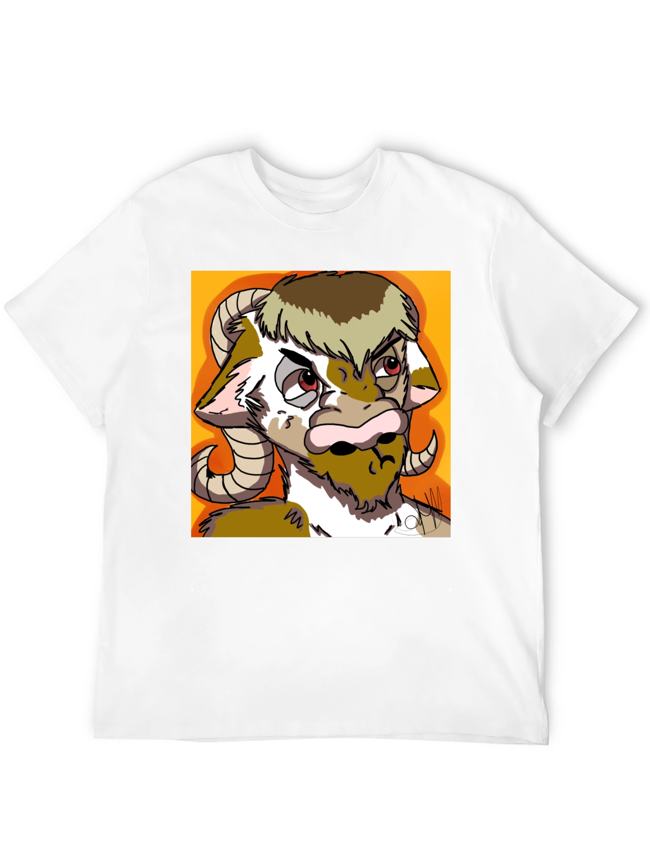 Novelty Goat Graphic Tee - Black Cotton Blend