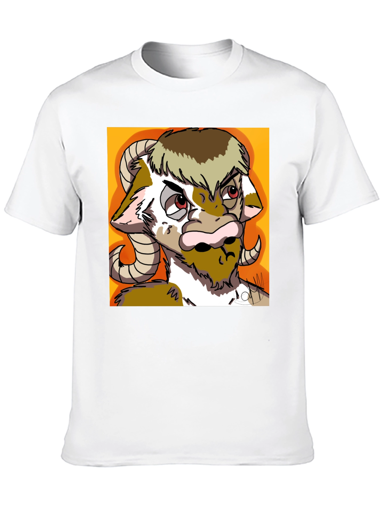 Novelty Goat Graphic Tee - Black Cotton Blend