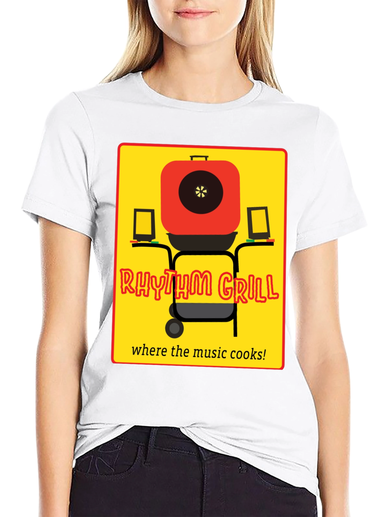 Rhythm Grill T-Shirt - Music and Cooking Style