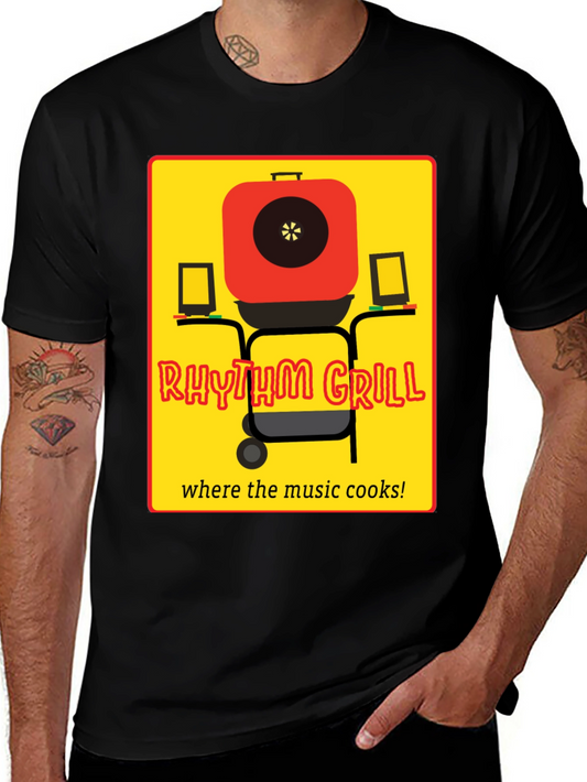 Rhythm Grill T-Shirt - Music and Cooking Style