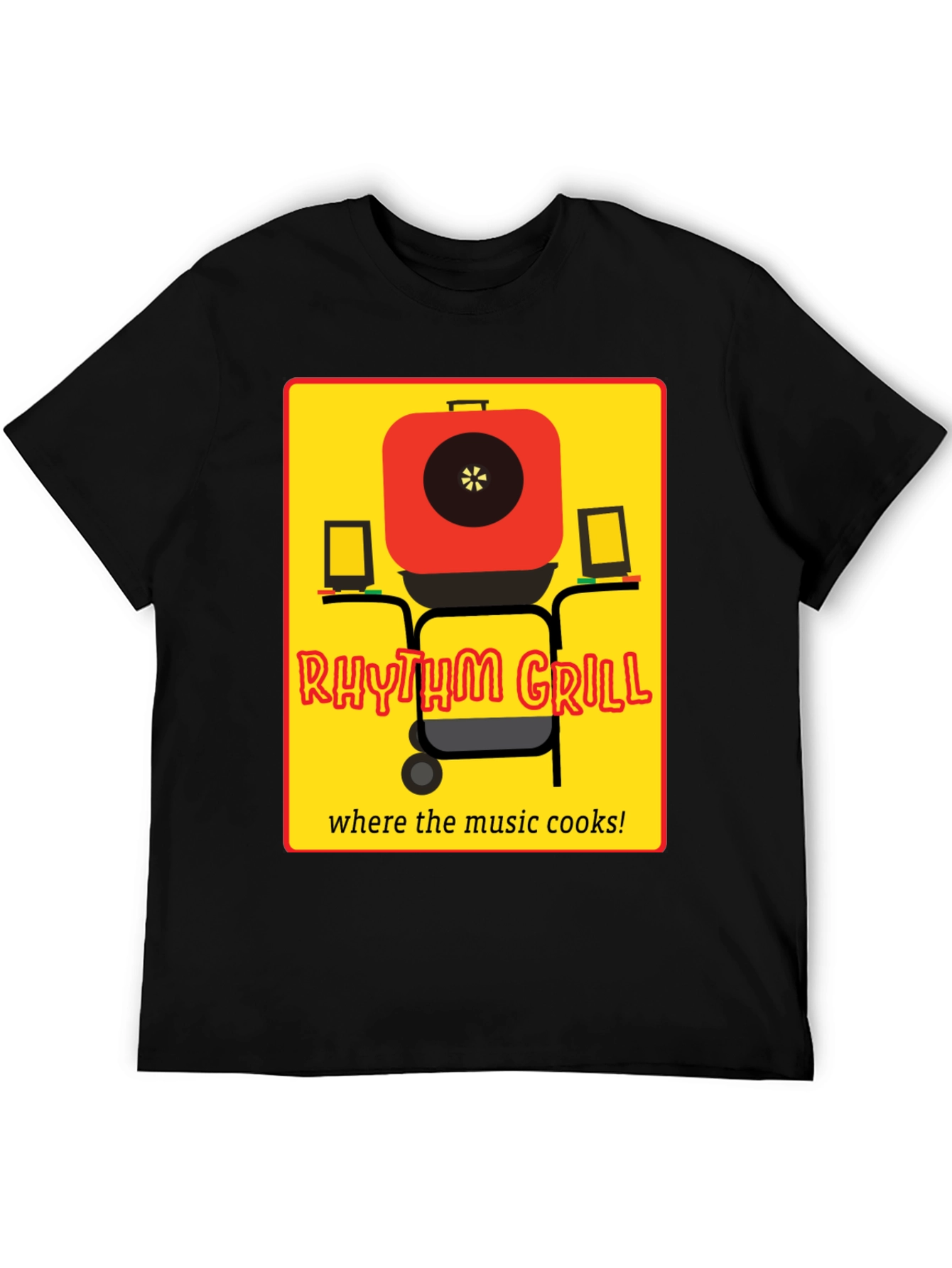 Rhythm Grill T-Shirt - Music and Cooking Style