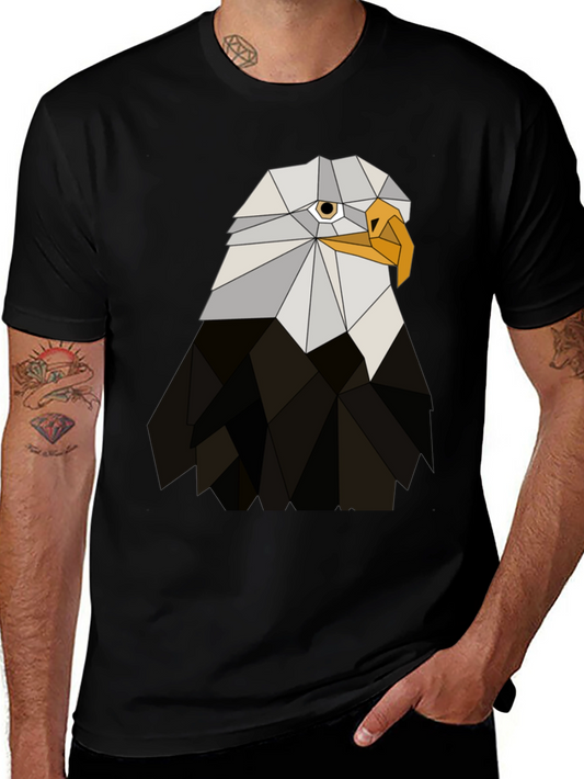 Geometric Eagle Graphic Tee - Black