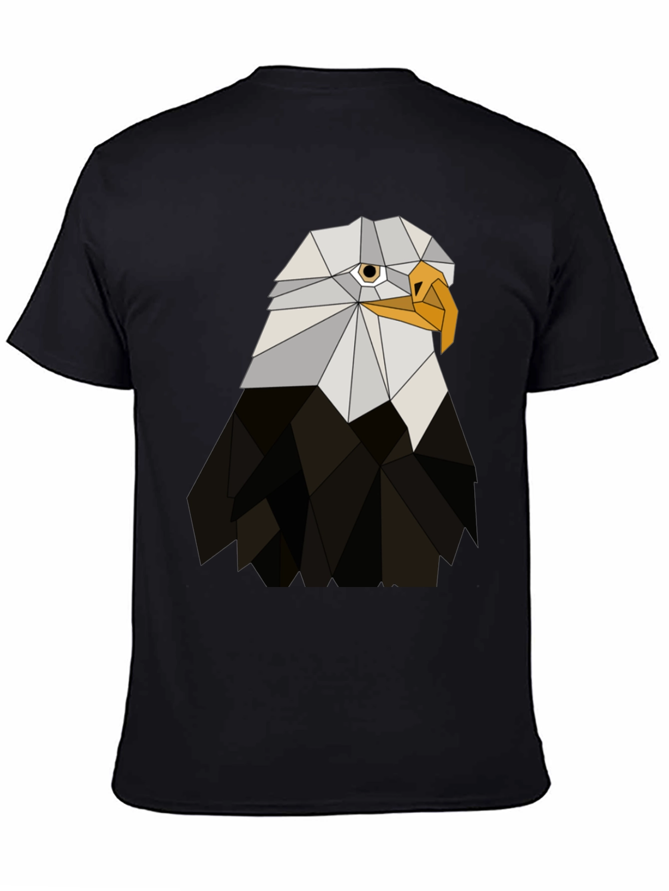Geometric Eagle Graphic Tee - Black