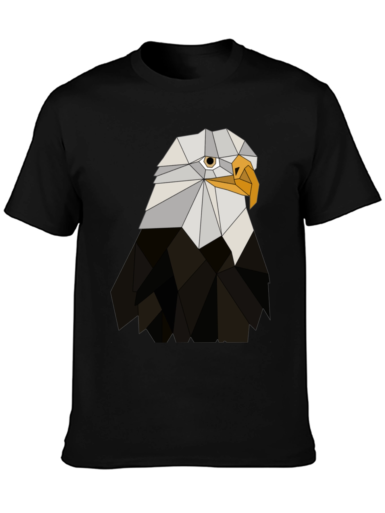 Geometric Eagle Graphic Tee - Black