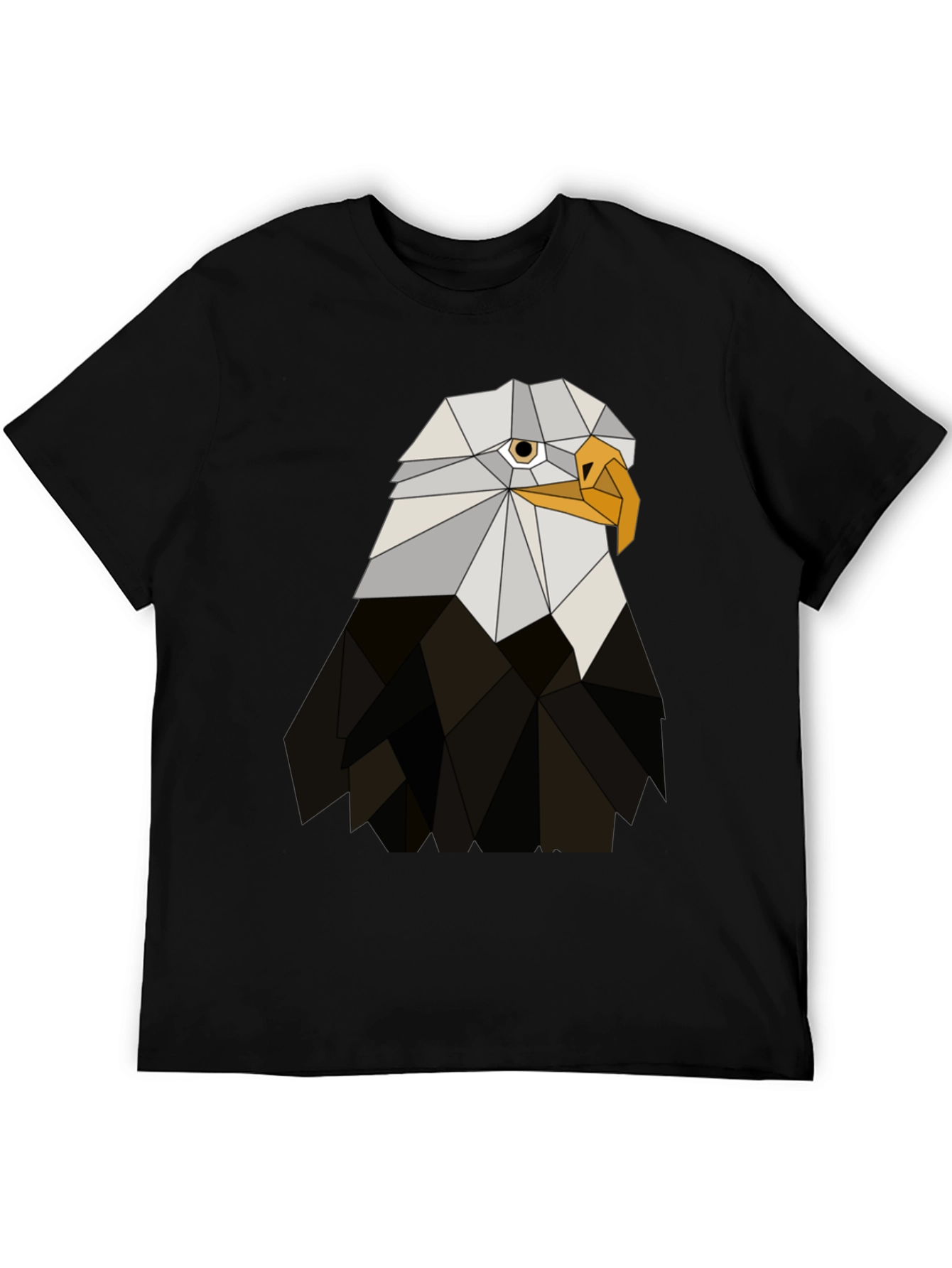 Geometric Eagle Graphic Tee - Black