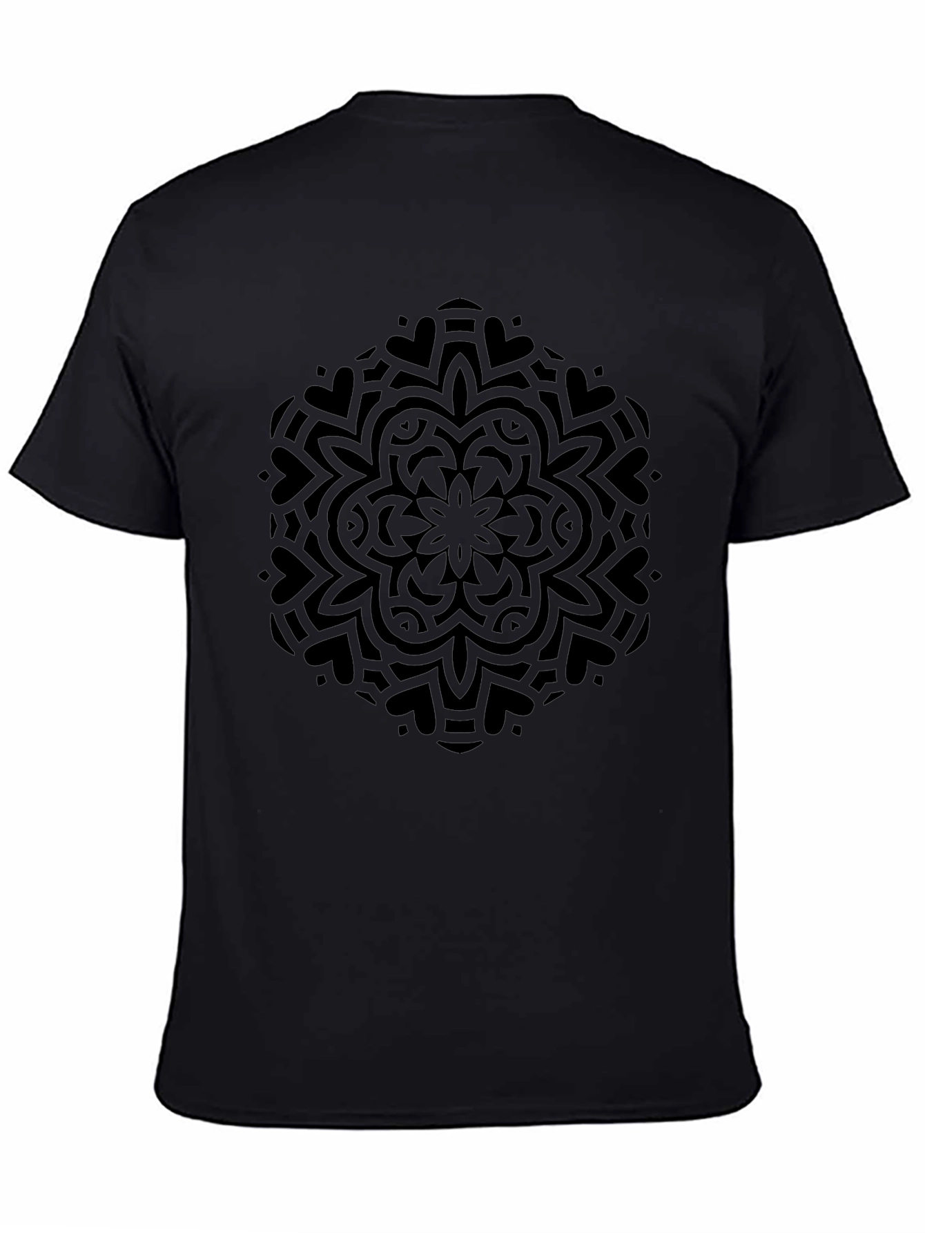 Black Mandala Graphic Tee - Modern Geometric Design